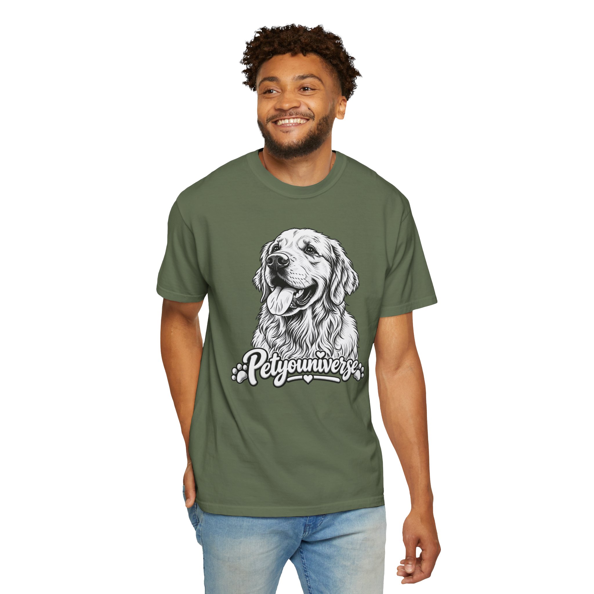 PetYoUniverse Golden Retriever Graphic T-Shirt — Cute Dog Portrait Tee - Image 43