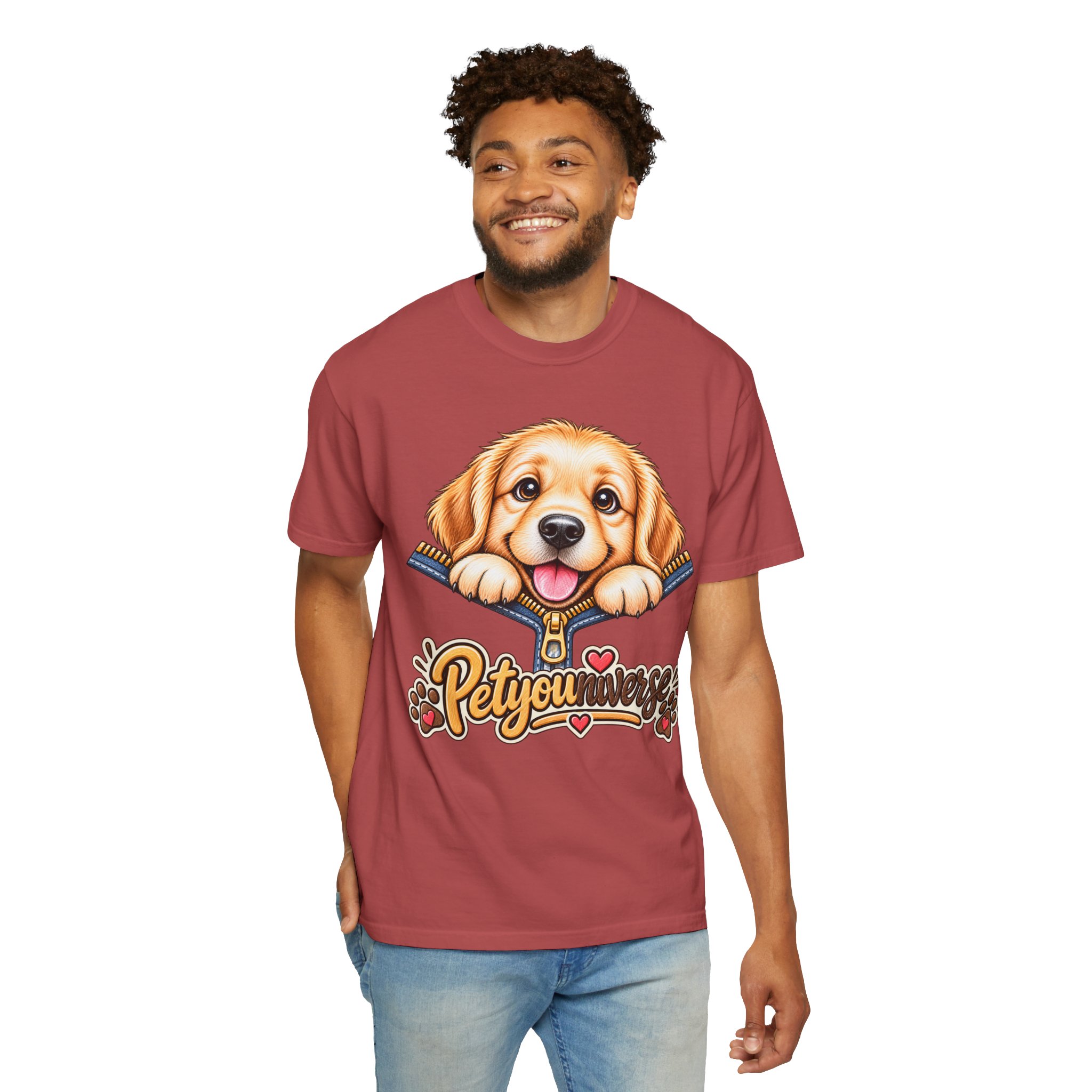 Golden Retriever Puppy "PetYoUniverse" T-Shirt - Image 133