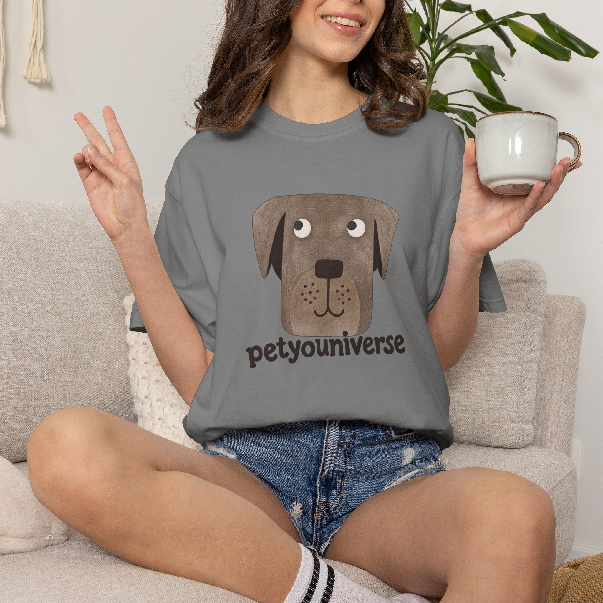 Dog Face Graphic T‑Shirt — "petyouniverse" Cute Pet Logo Tee - Image 39