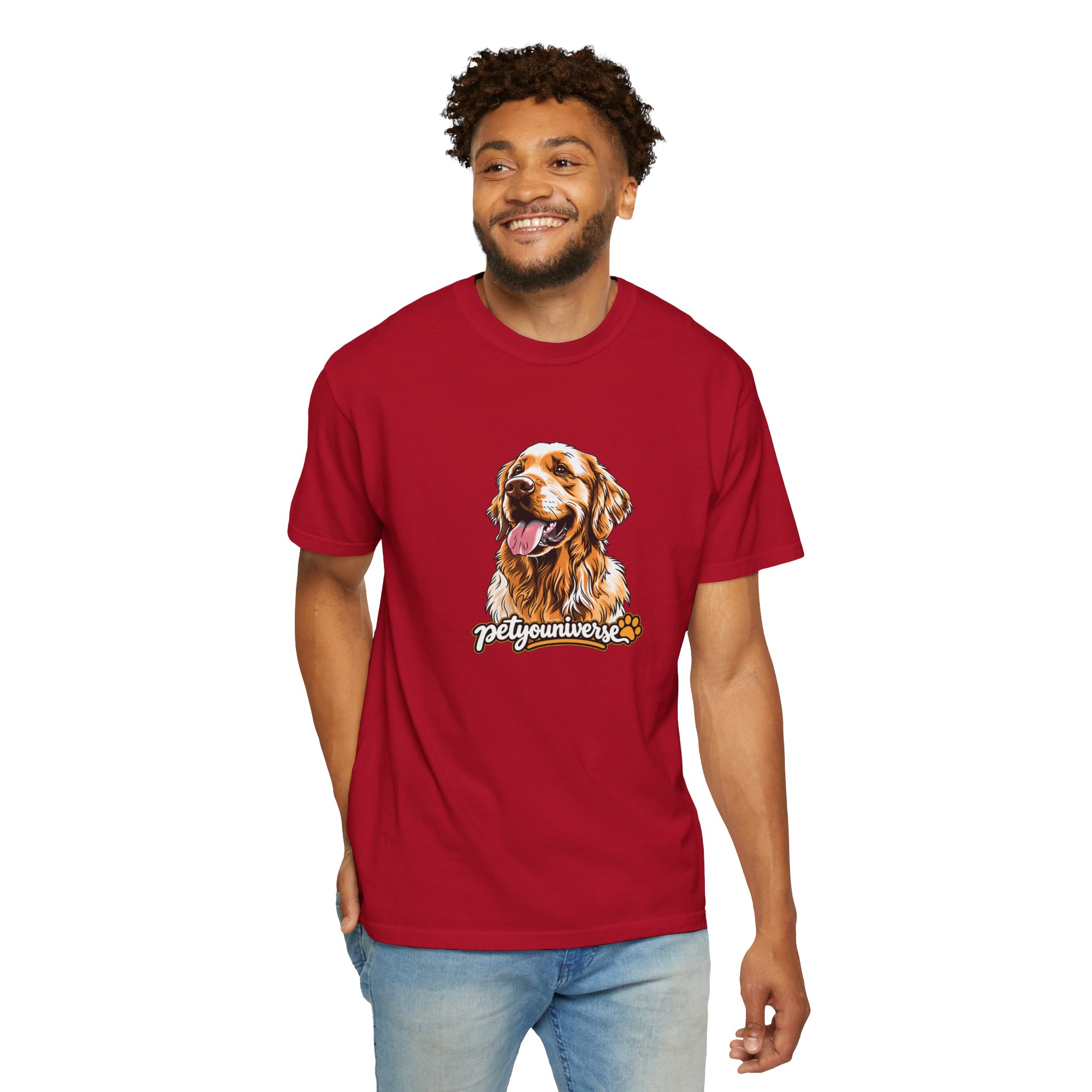Dog Lover T-Shirt — Golden Retriever Portrait "PetYoUniverse" Graphic - Image 142