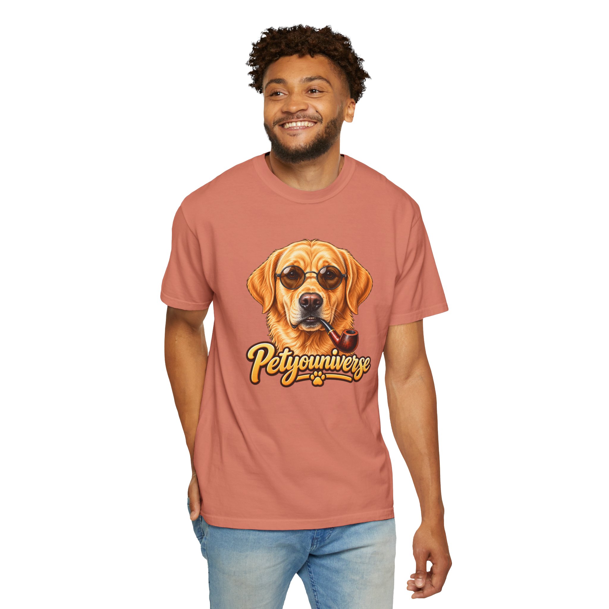 Dog Graphic T-Shirt — 'PetYoUniverse' Yellow Lab Portrait Tee - Image 7