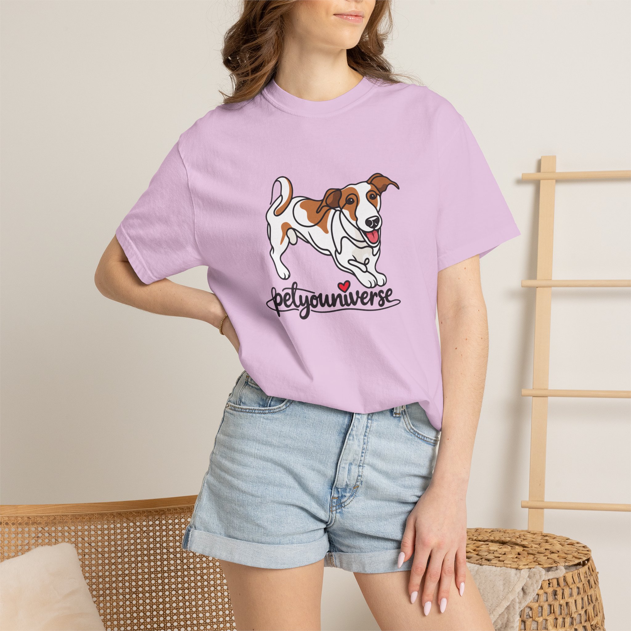 Dog Cartoon T-Shirt — "PetYoUniverse" Playful Jack Russell Tee - Image 101
