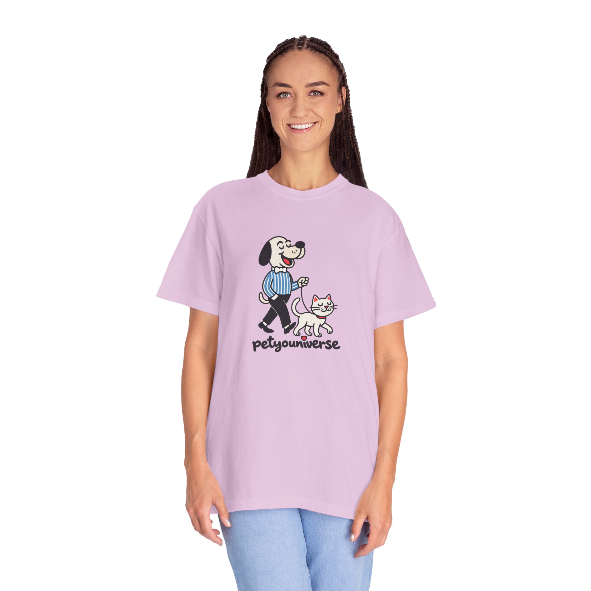 PetYouniverse Walking Dog & Cat Tee — Cute Retro Pet Graphic T-Shirt - Image 86
