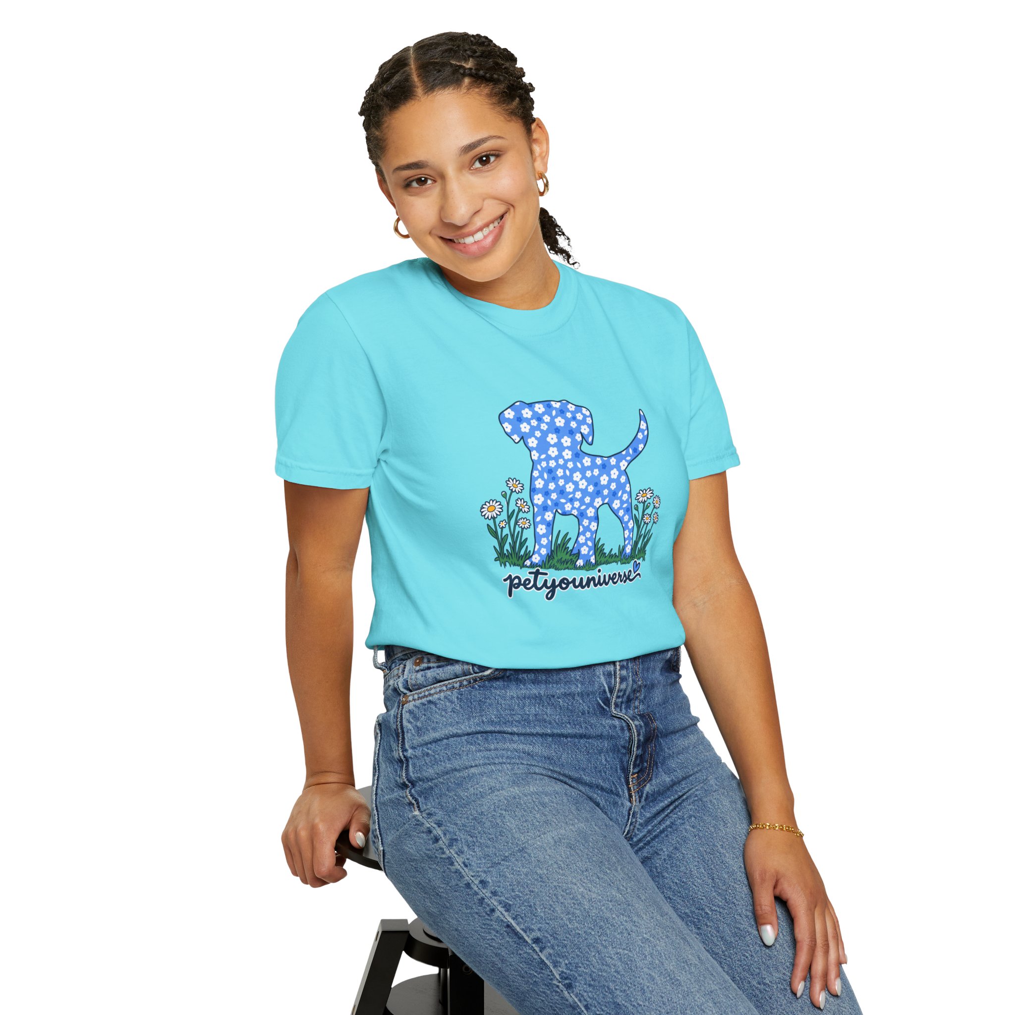 Dog Silhouette Floral T‑Shirt — "PetYoUniverse" Graphic Tee - Image 61