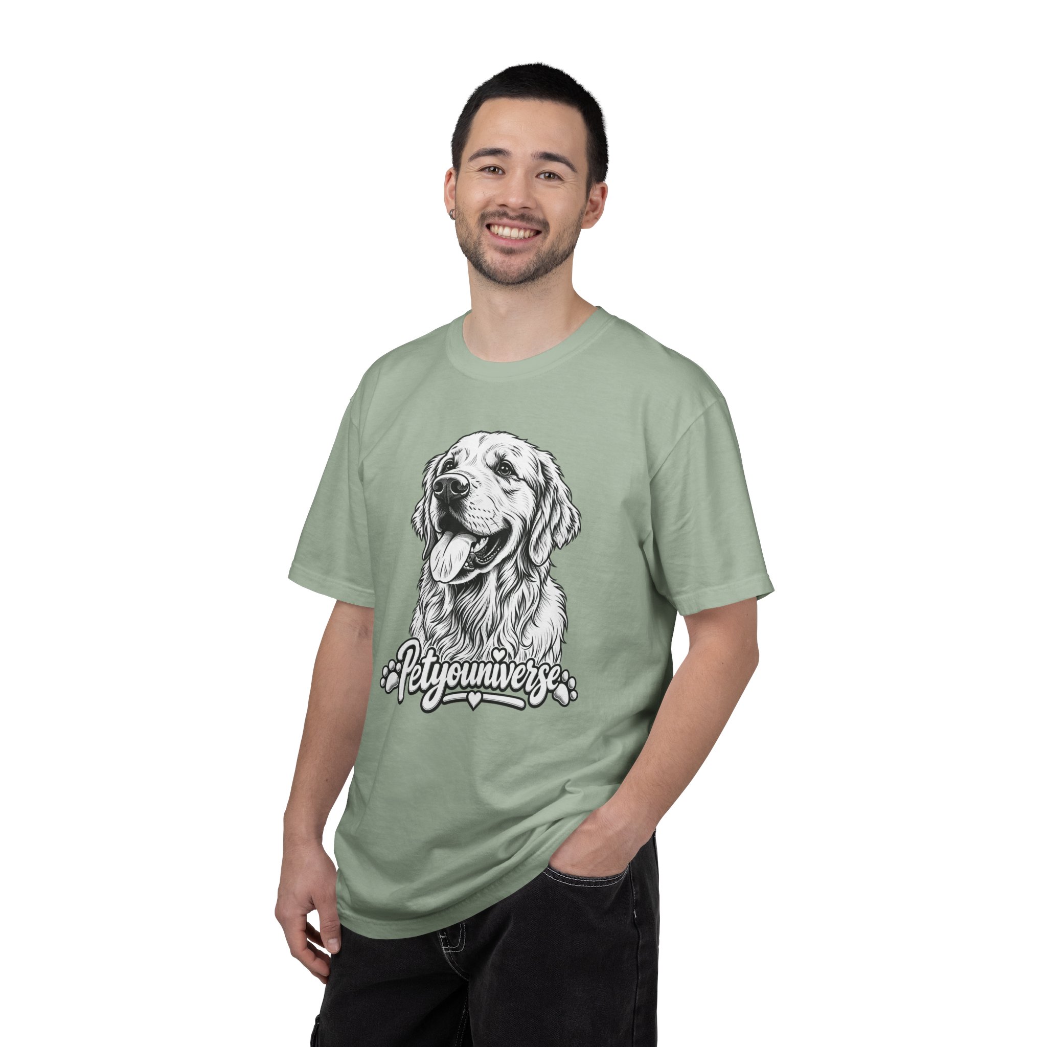 PetYoUniverse Golden Retriever Graphic T-Shirt — Cute Dog Portrait Tee - Image 49