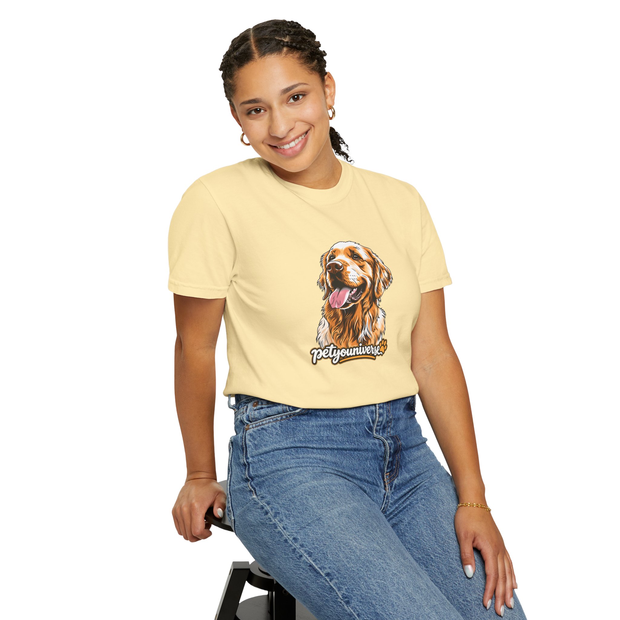 Dog Lover T-Shirt — Golden Retriever Portrait "PetYoUniverse" Graphic - Image 15