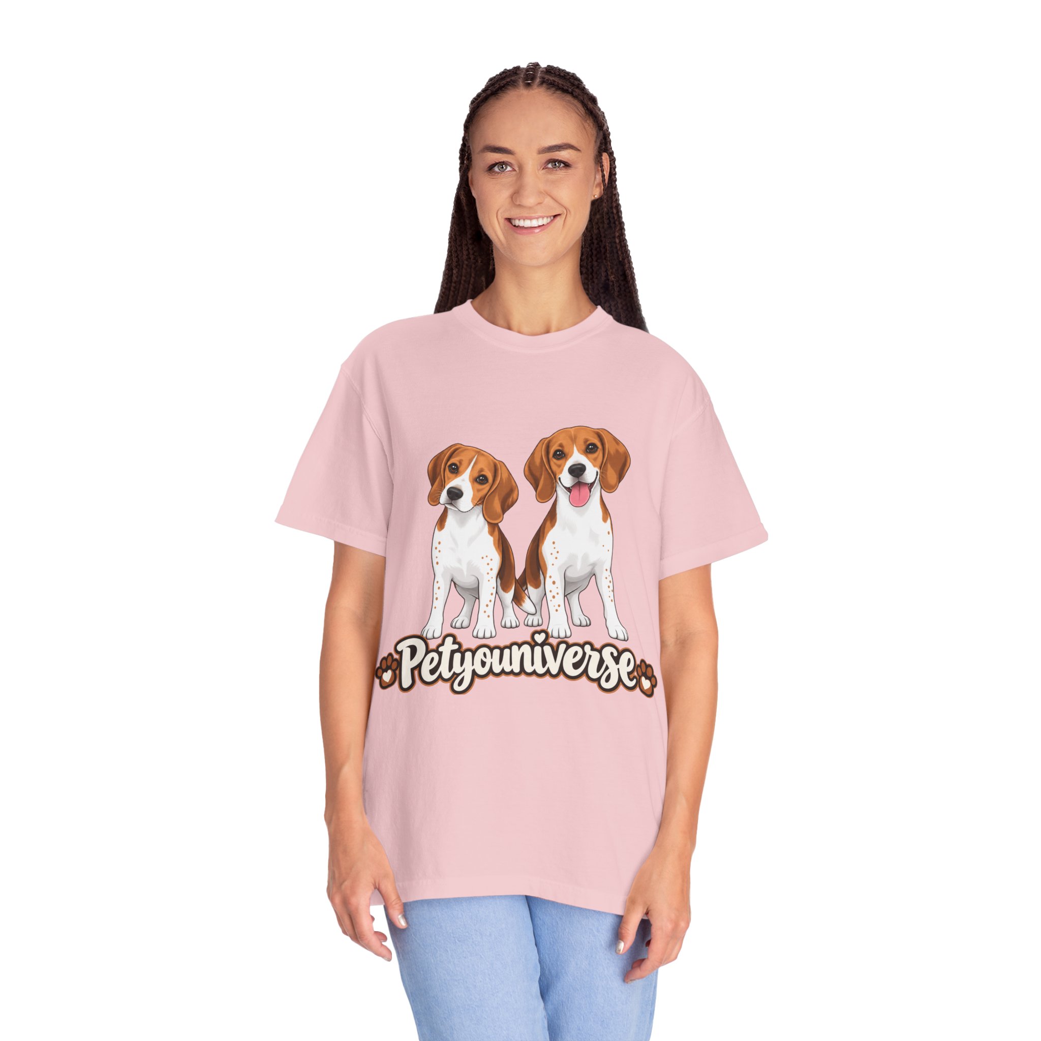 Beagle Lovers T-Shirt — 'PetYoUniverse' Cute Cartoon Duo Dog Tee - Image 77