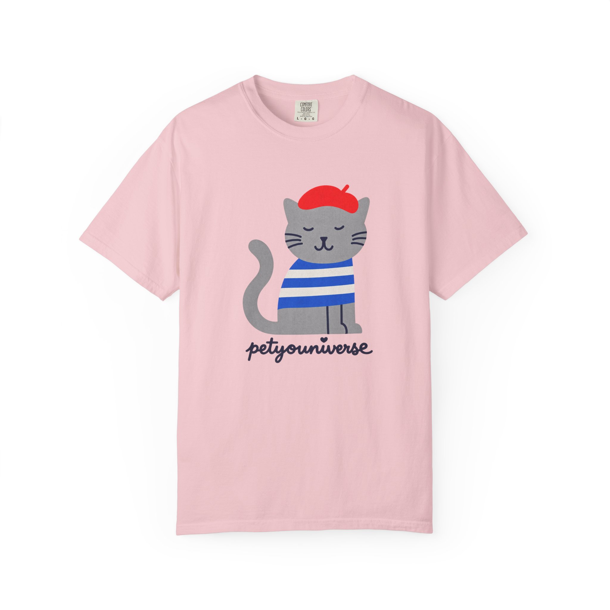 Cat Graphic T-Shirt — "petiyouniverse" Cute French Cat Tee - Image 100