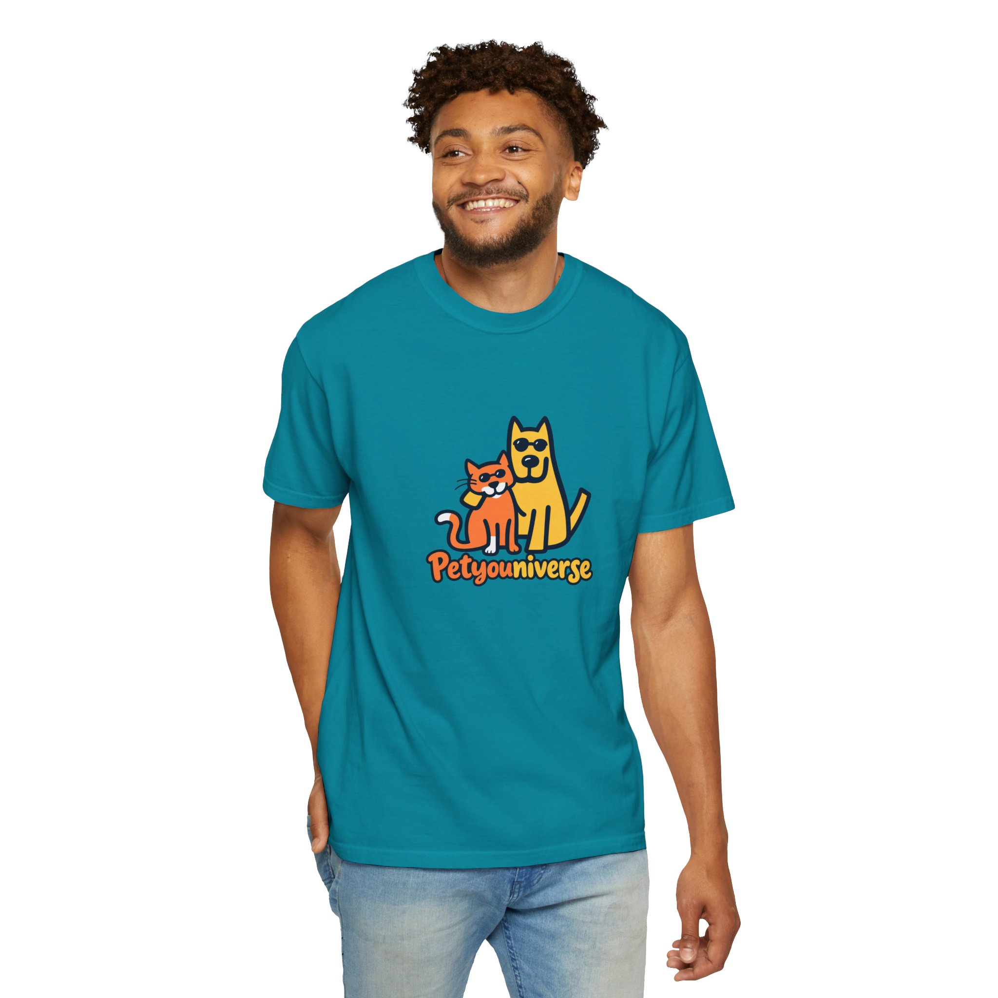 PetyoUniverse Cute Cat & Dog Graphic T-Shirt — Vintage Garment-Dyed Tee for Pet Lovers - Image 97