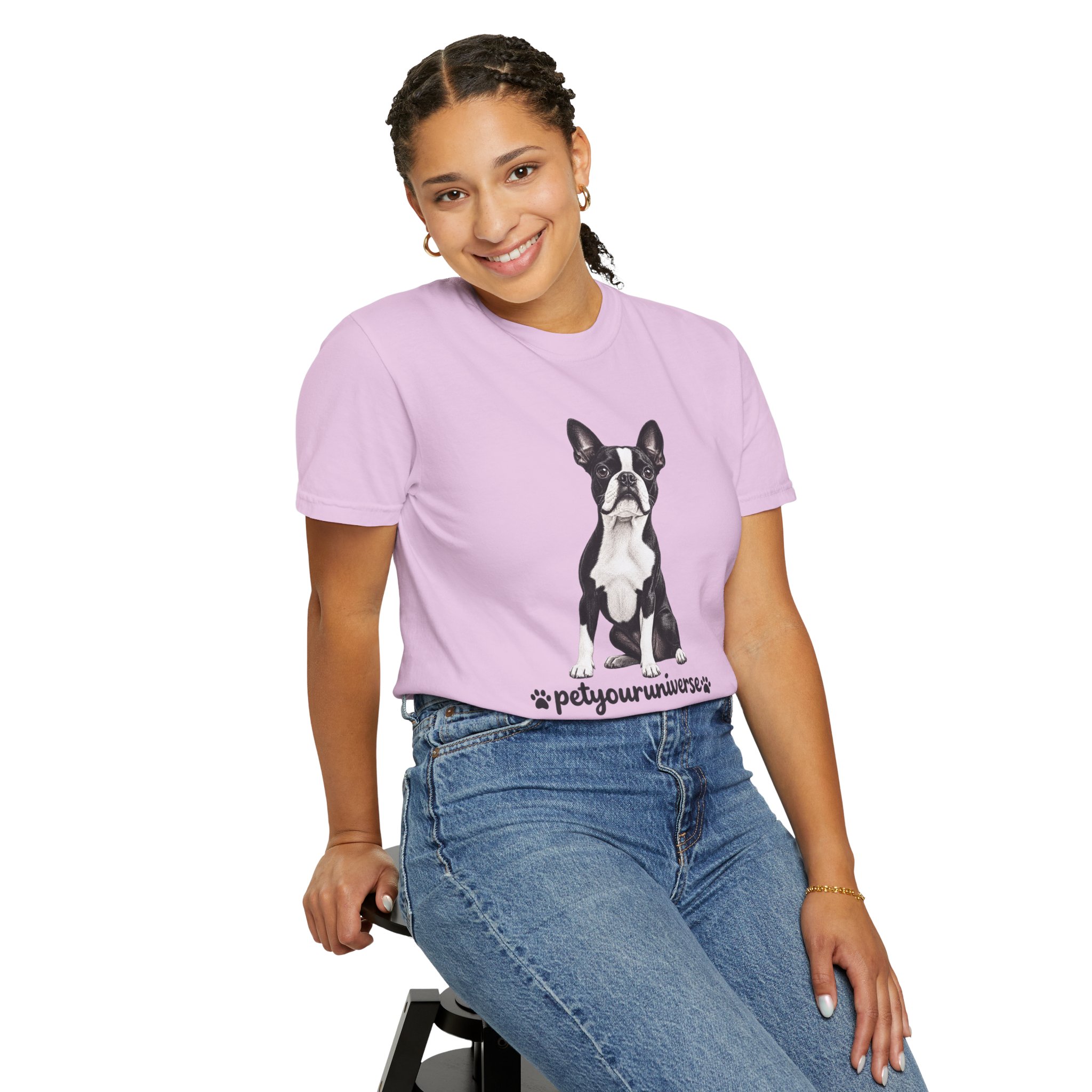 Boston Terrier Graphic T-Shirt — "PetYoUniverse" Dog Lover Tee - Image 114