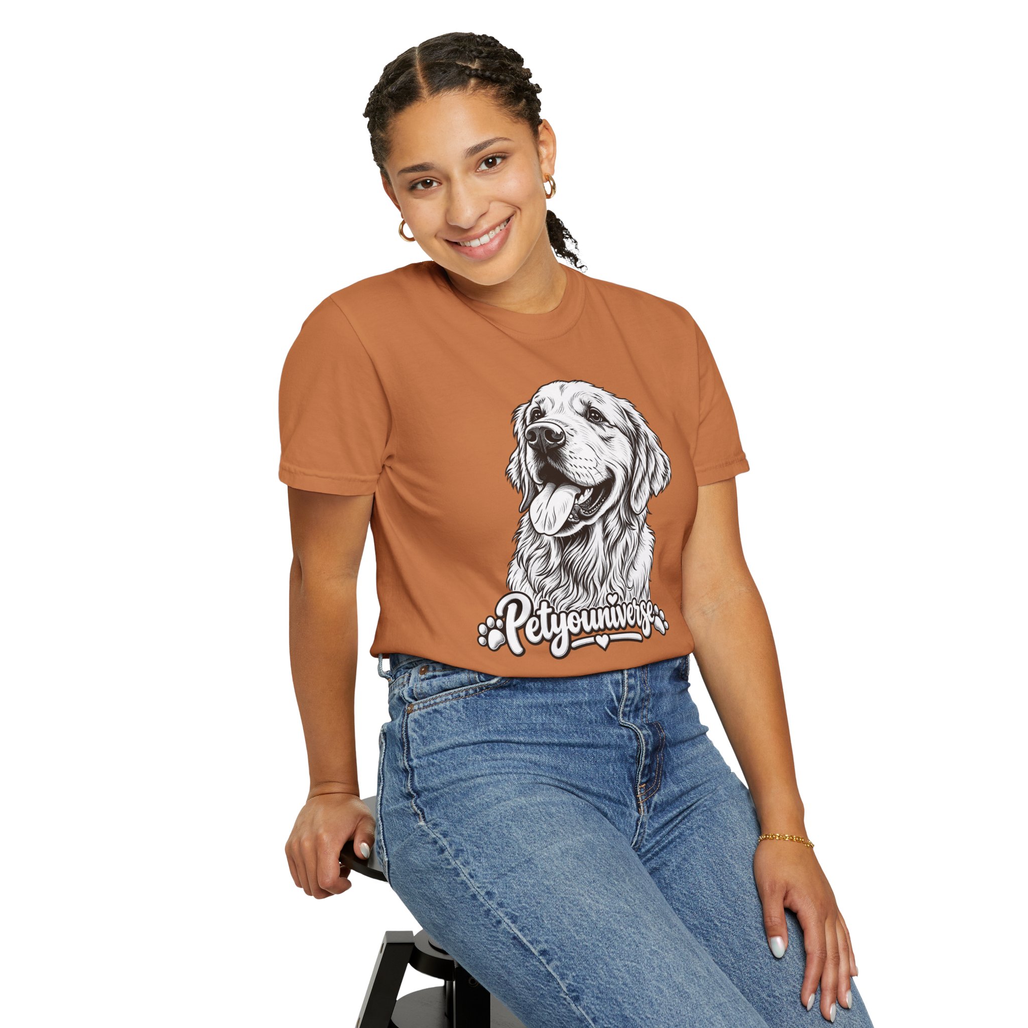 PetYoUniverse Golden Retriever Graphic T-Shirt — Cute Dog Portrait Tee - Image 15