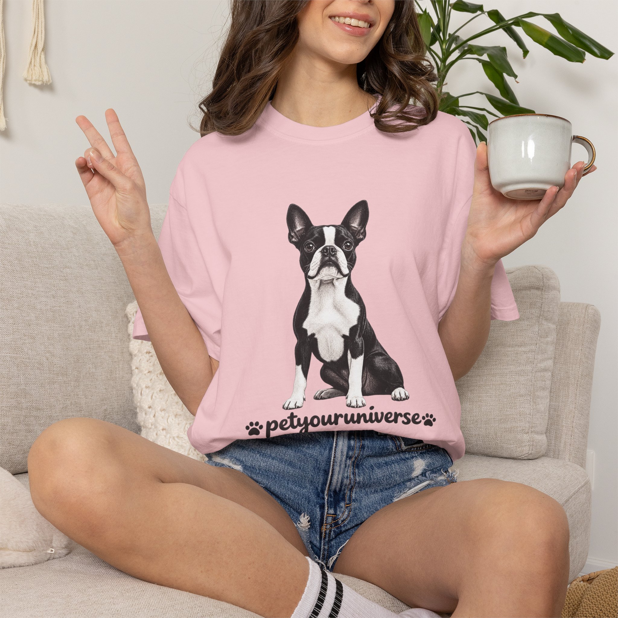 Boston Terrier Graphic T-Shirt — "PetYoUniverse" Dog Lover Tee - Image 120