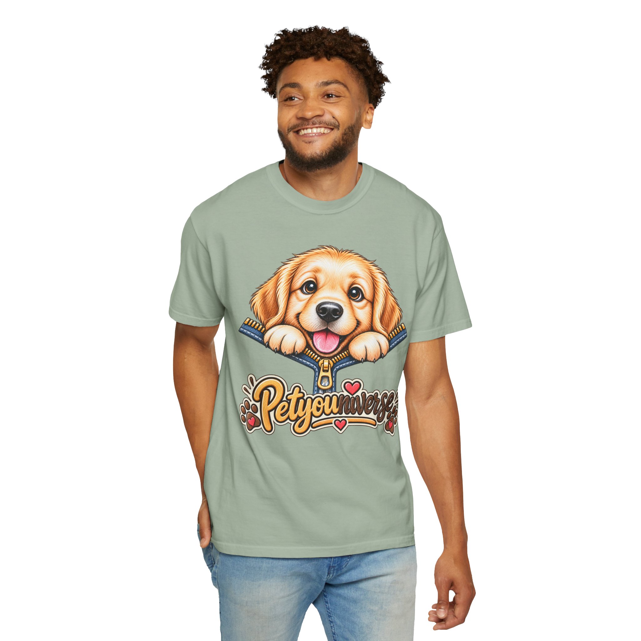Golden Retriever Puppy "PetYoUniverse" T-Shirt - Image 61