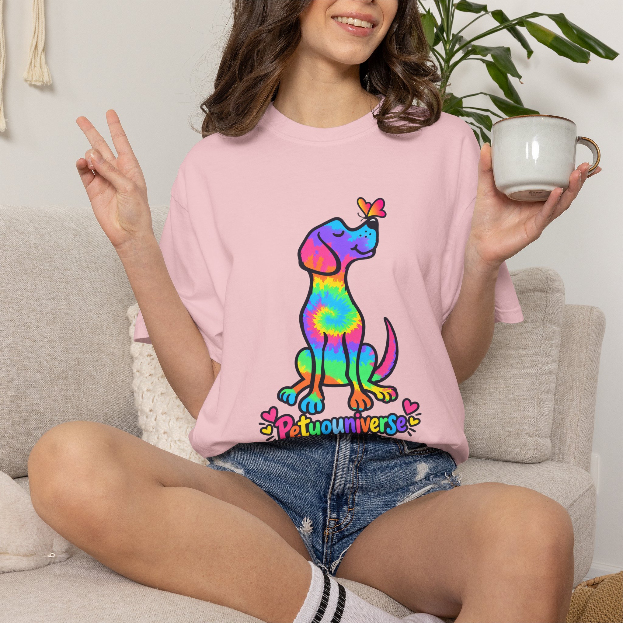Tie-Dye Puppy T-Shirt — Colorful "PetYoUniverse" Dog Graphic Tee - Image 102
