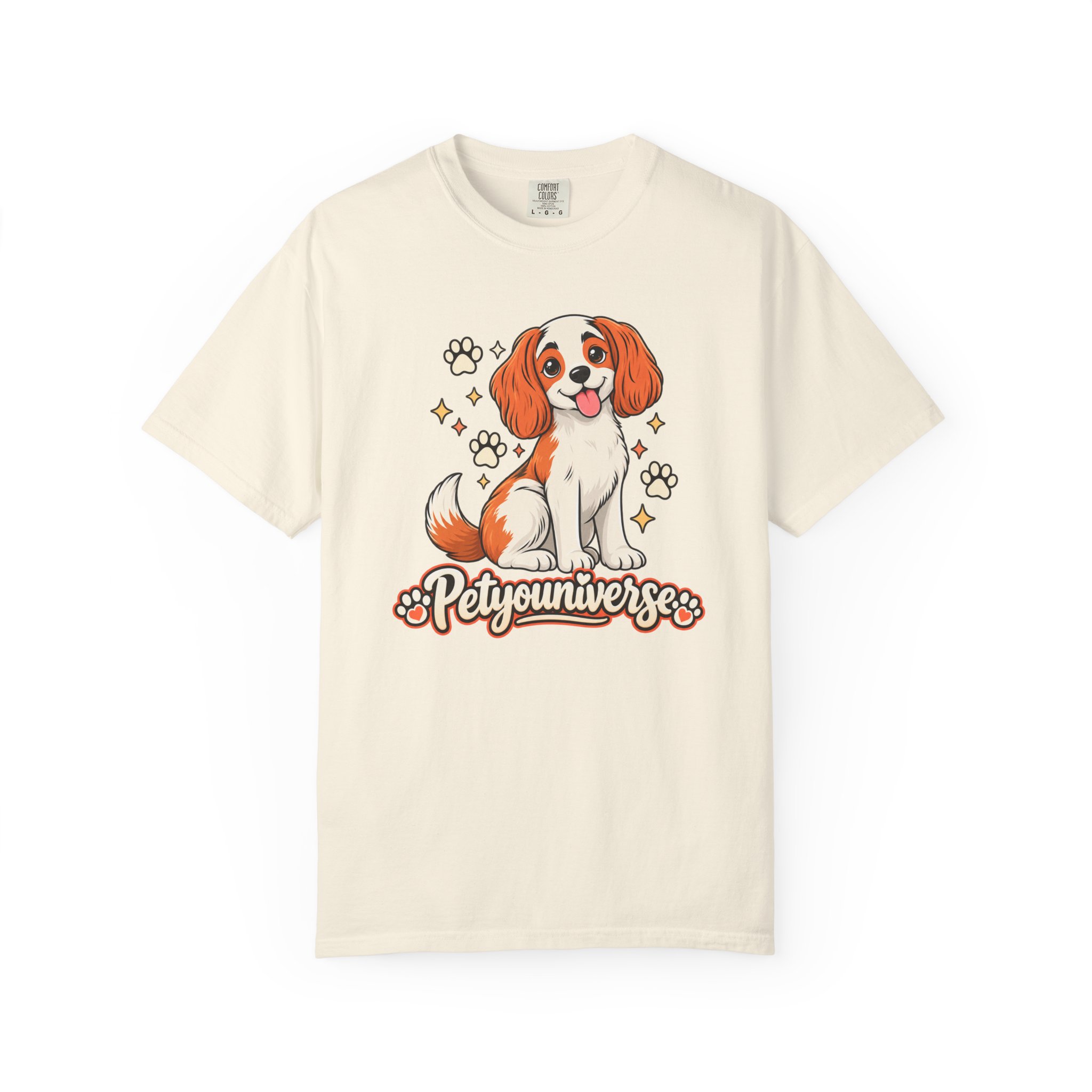 Cavalier King Charles puppy graphic on PetYoUniverse t-shirt