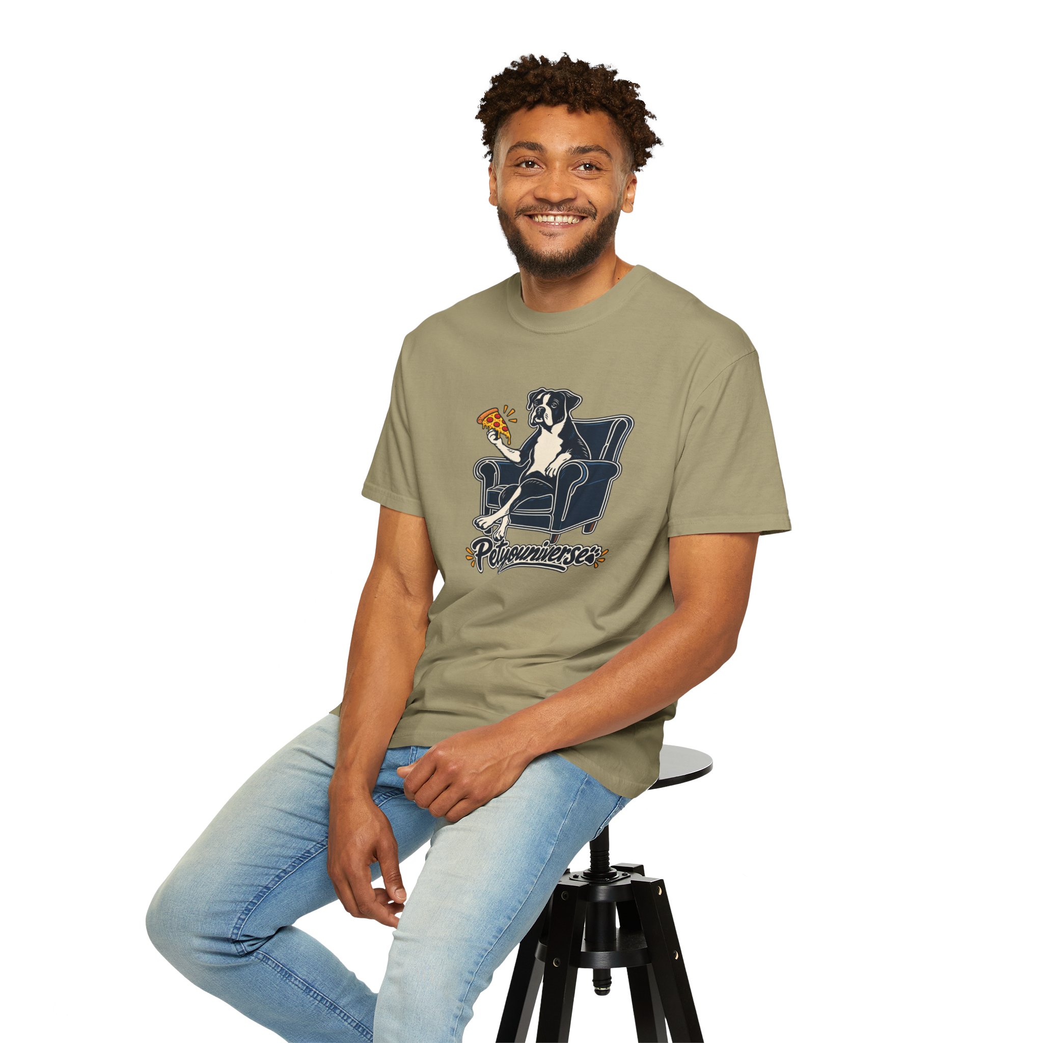 T-Shirt — PetYoUniverse Dog on Armchair with Pizza Graphic - Image 26