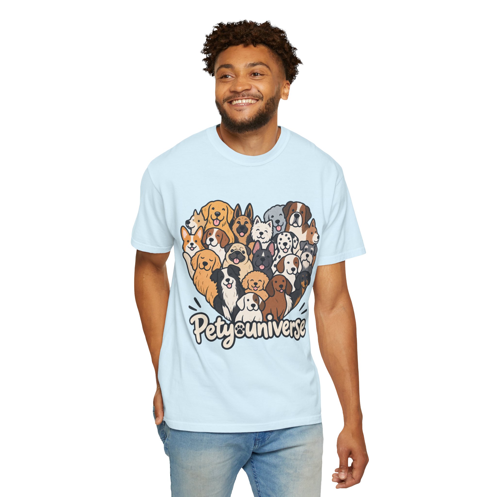 Dog Lover Cartoon T-Shirt — "Pety Universe" Graphic Tee - Image 118