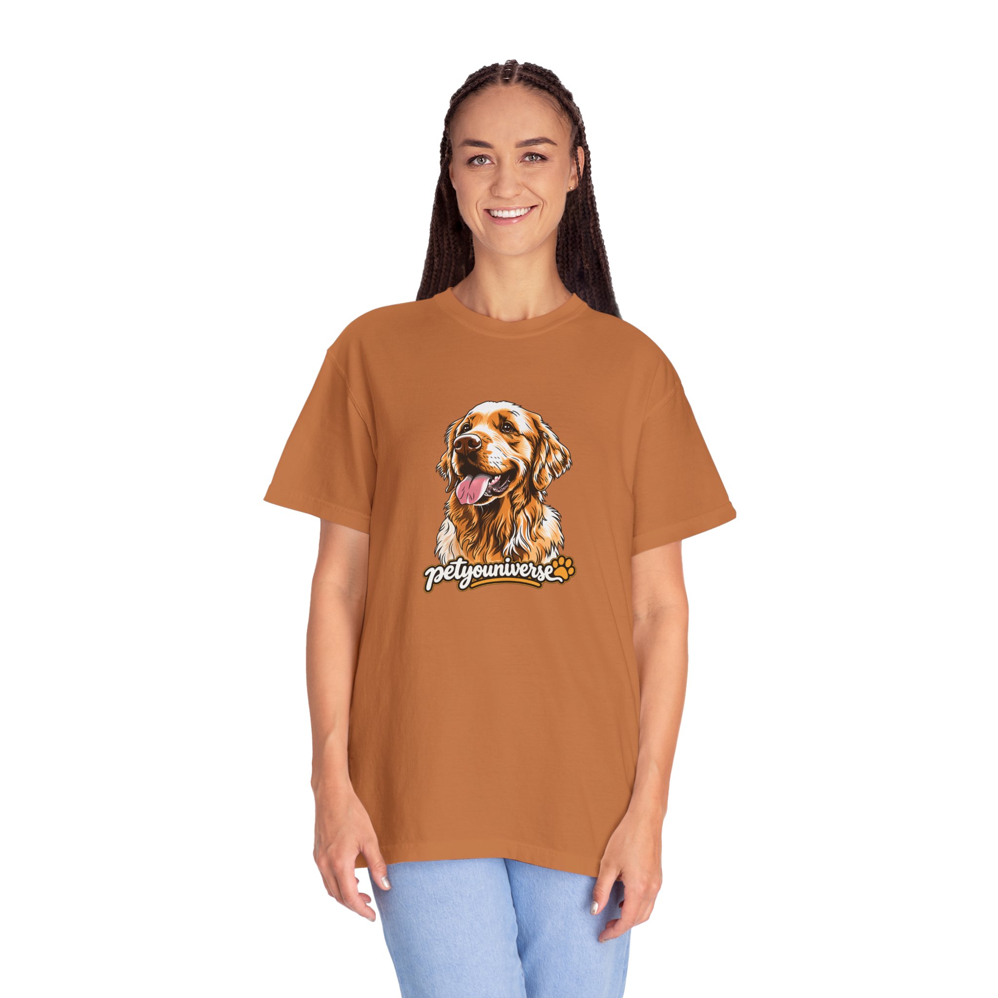 Dog Lover T-Shirt — Golden Retriever Portrait "PetYoUniverse" Graphic - Image 32