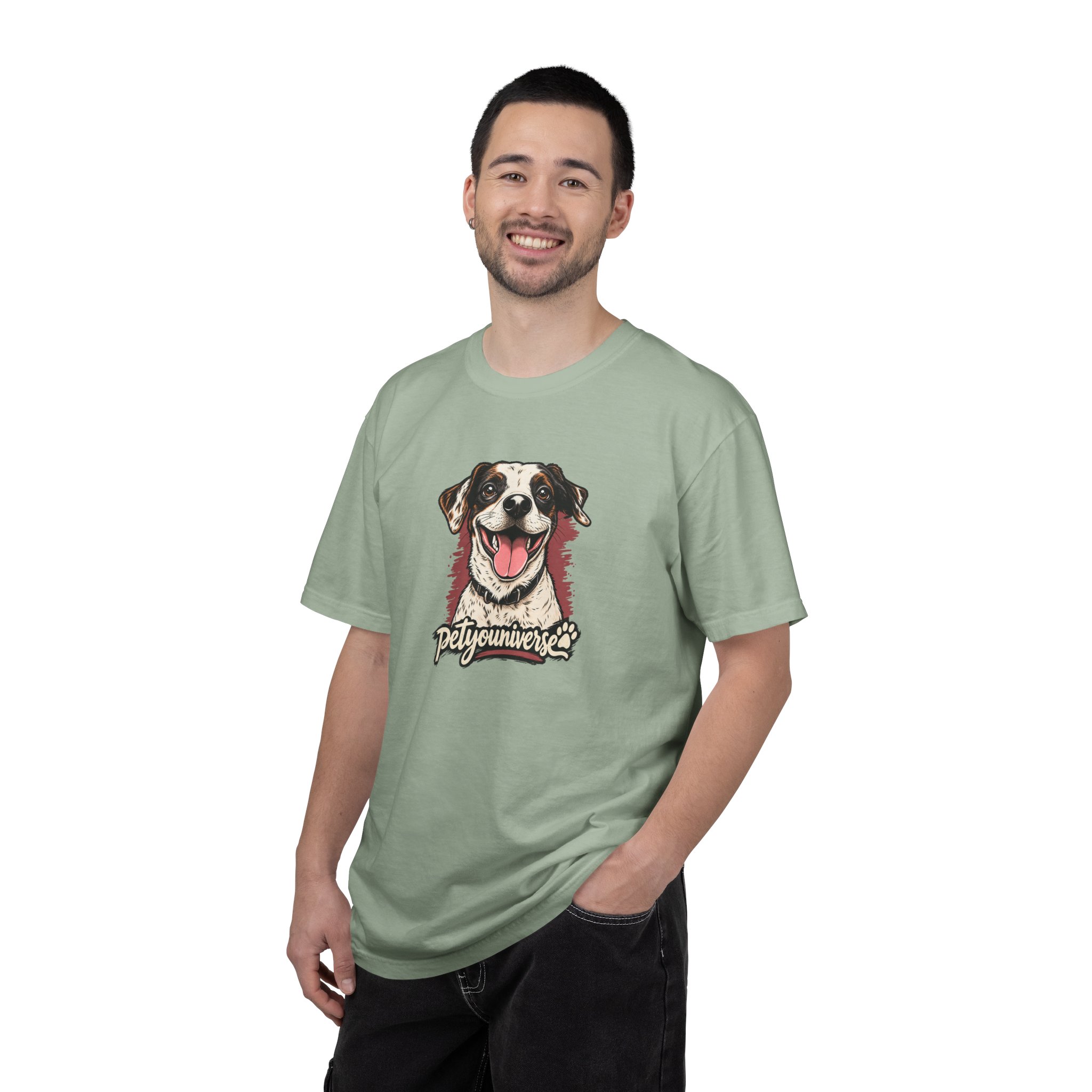 Dog Lover T-Shirt — Smiling Pup "Petyouniverse" Graphic Tee - Image 44