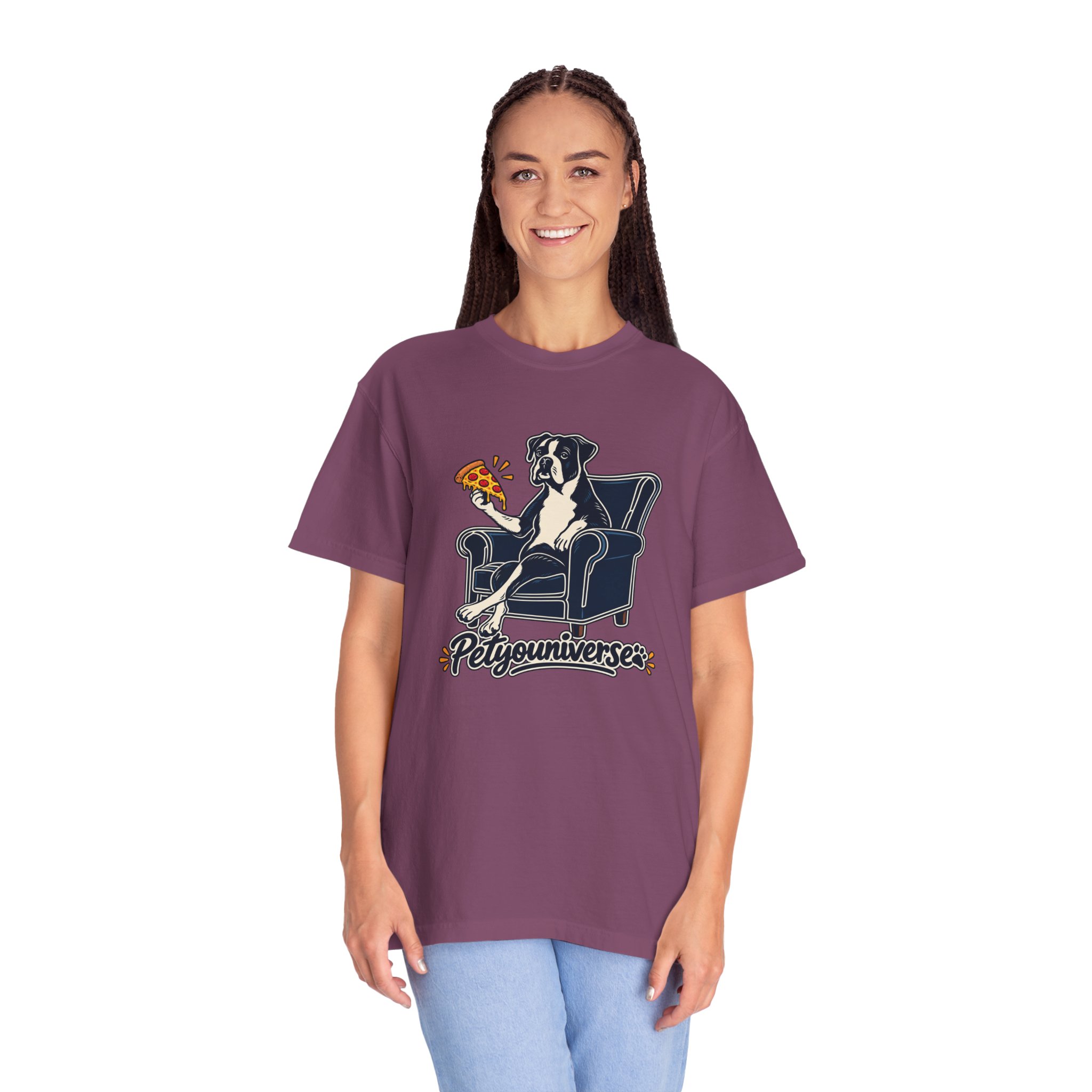 T-Shirt — PetYoUniverse Dog on Armchair with Pizza Graphic - Image 122