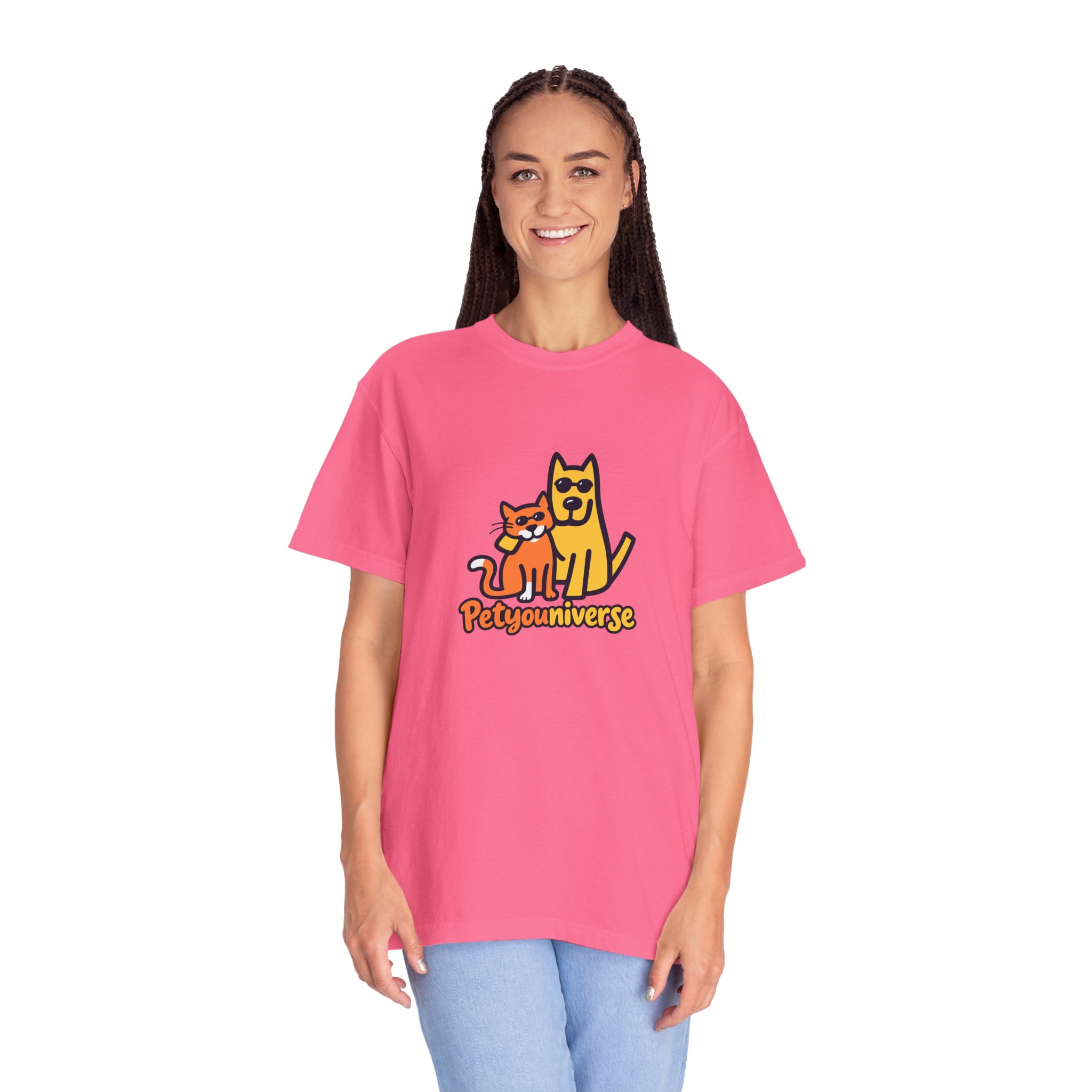 PetyoUniverse Cute Cat & Dog Graphic T-Shirt — Vintage Garment-Dyed Tee for Pet Lovers - Image 131