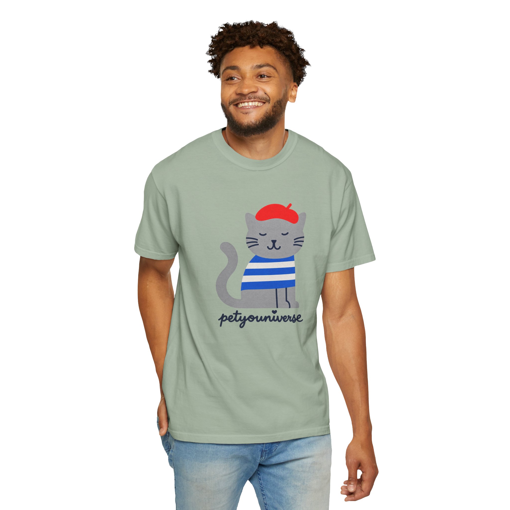 Cat Graphic T-Shirt — "petiyouniverse" Cute French Cat Tee - Image 61
