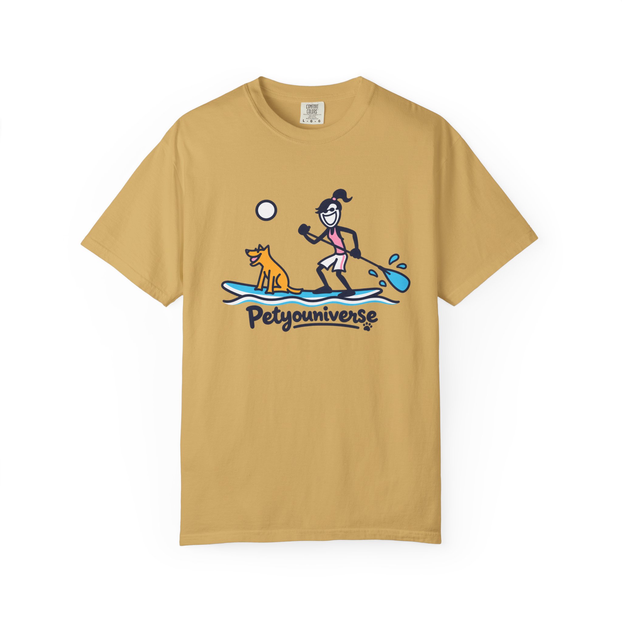 Paddleboarding Pup Graphic T-Shirt — "Petyouniverse" Dog & Owner Paddleboard Tee - Image 17