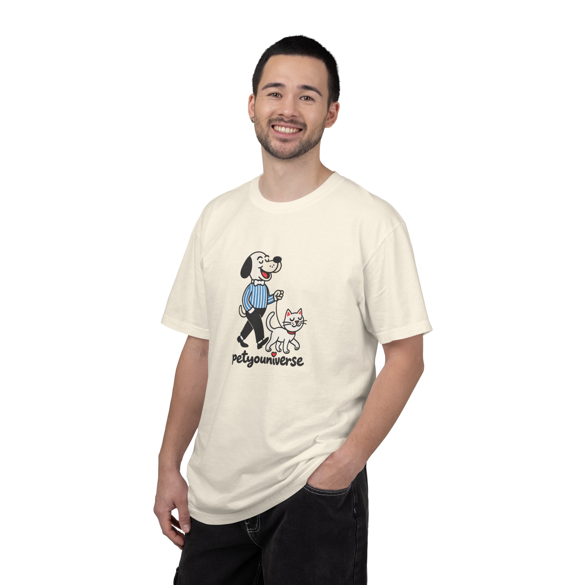 PetYouniverse Walking Dog & Cat Tee — Cute Retro Pet Graphic T-Shirt - Image 4