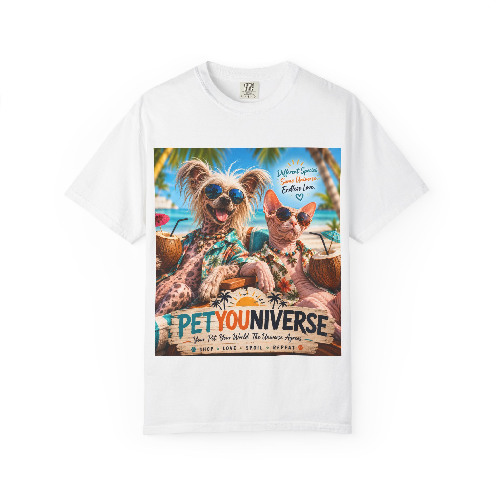 PetYoUniverse Beach Dogs T-Shirt — Tropical Pet Vacation Graphic Tee
