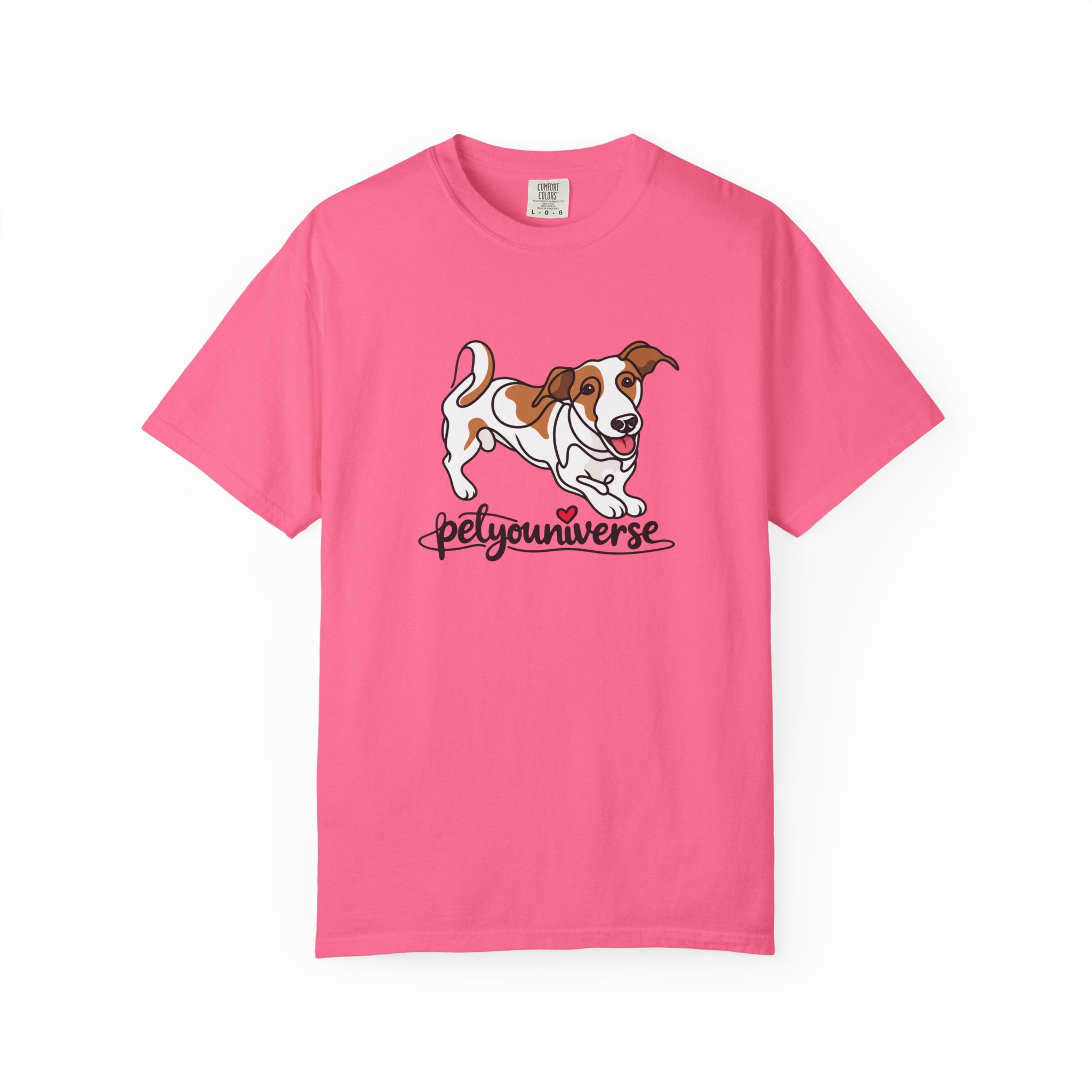 Dog Cartoon T-Shirt — "PetYoUniverse" Playful Jack Russell Tee - Image 118