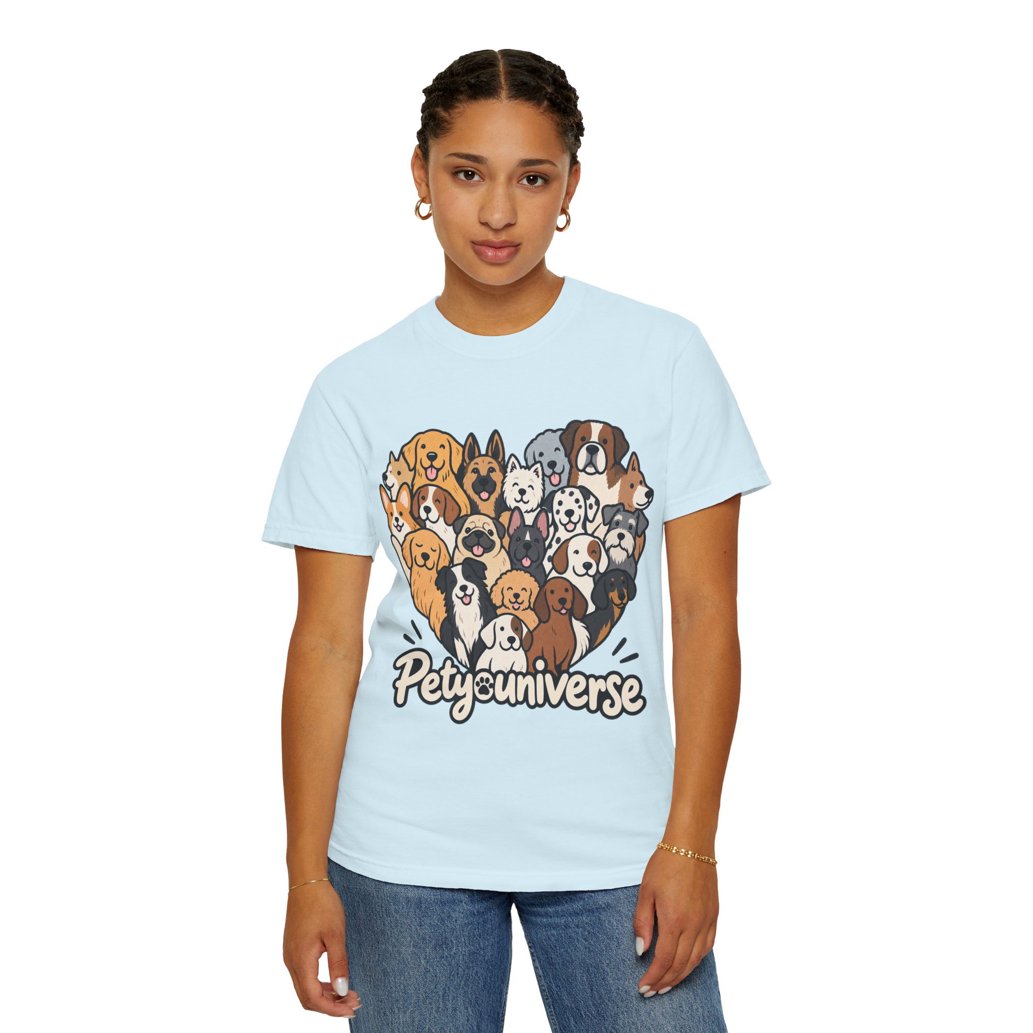 Dog Lover Cartoon T-Shirt — "Pety Universe" Graphic Tee - Image 116