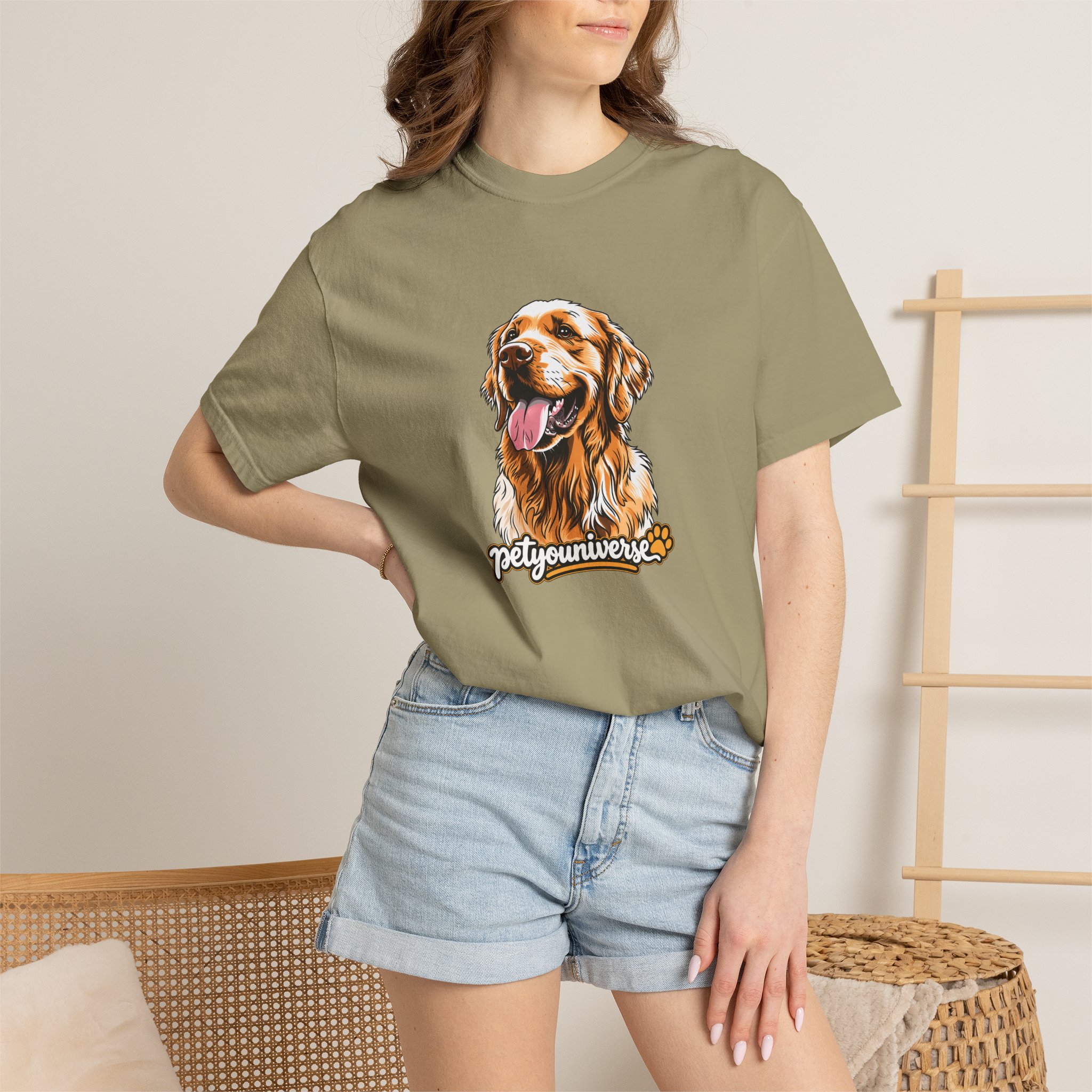 Dog Lover T-Shirt — Golden Retriever Portrait "PetYoUniverse" Graphic - Image 38