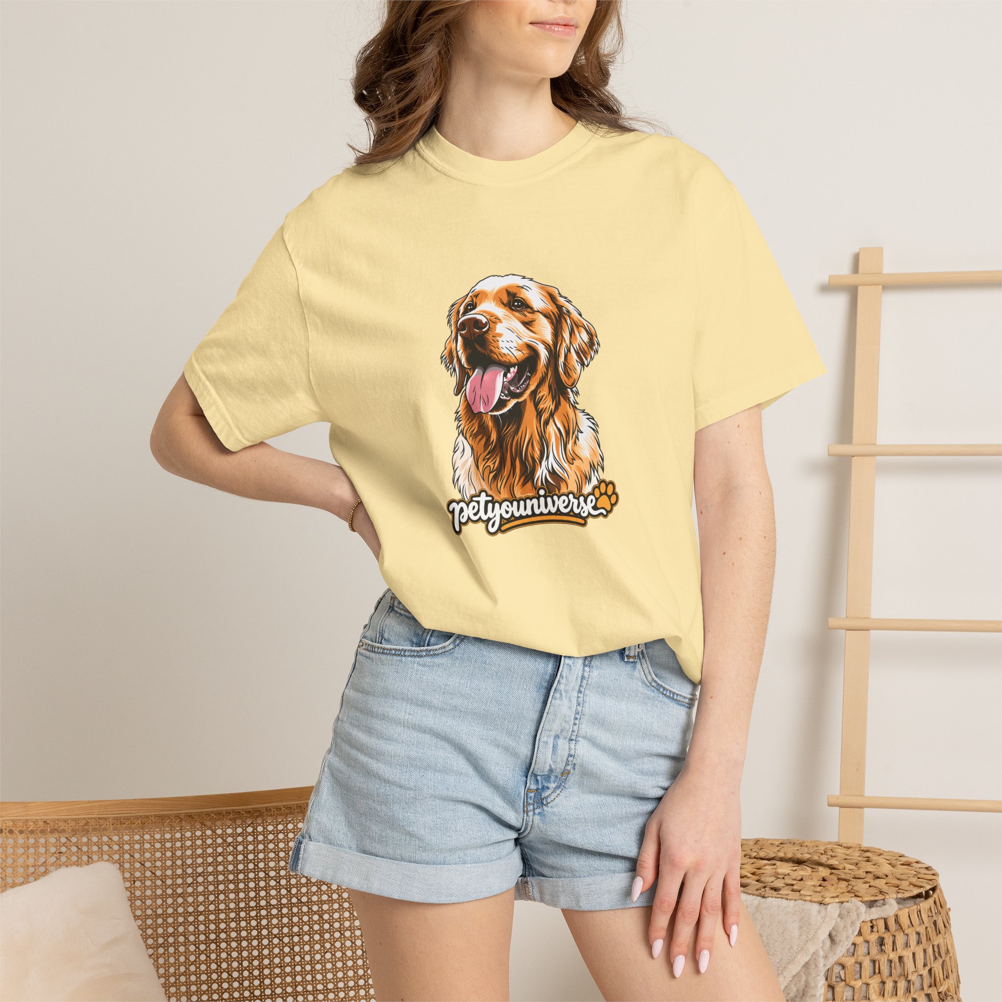 Dog Lover T-Shirt — Golden Retriever Portrait "PetYoUniverse" Graphic - Image 11