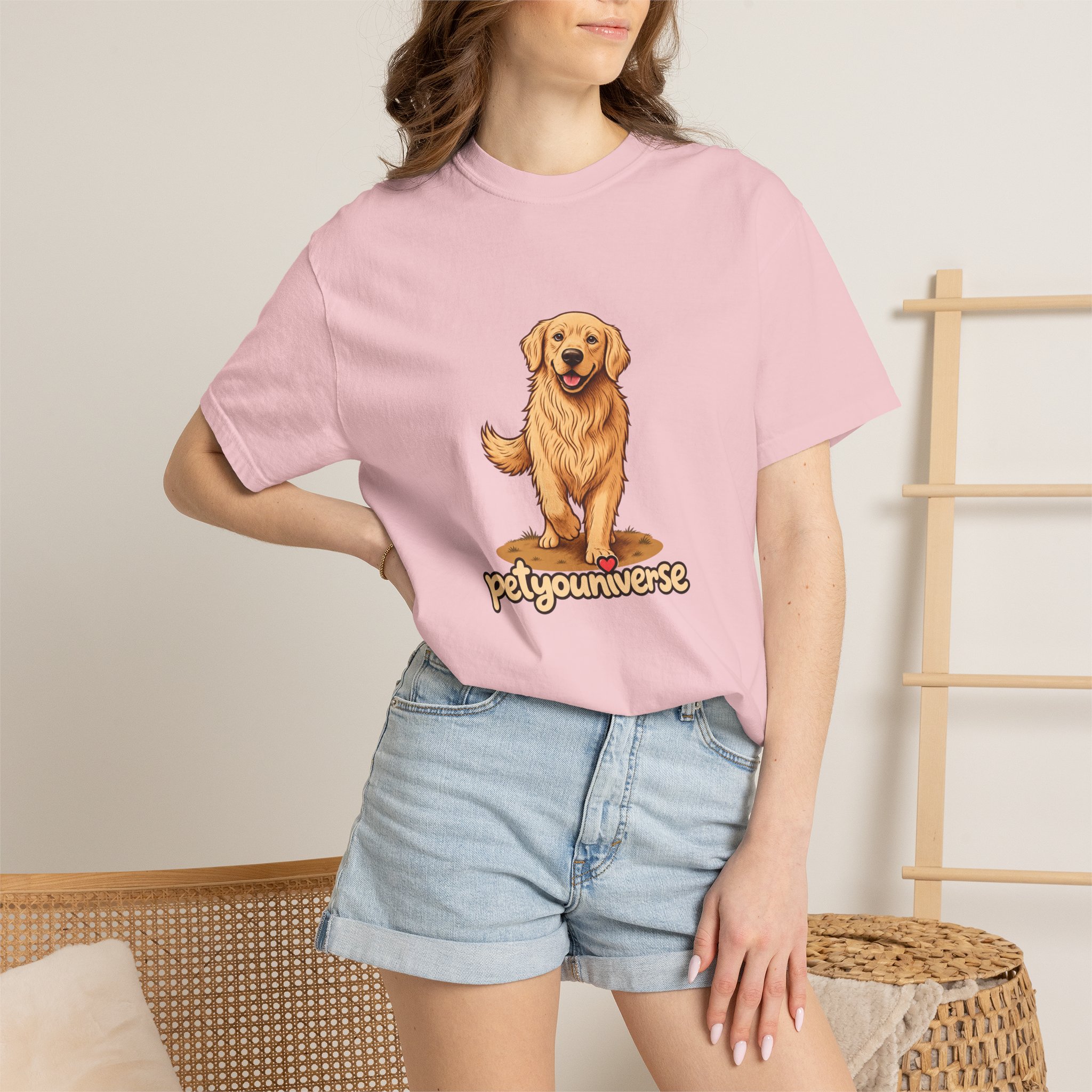 Golden Retriever Graphic T-Shirt — "PetYoUniverse" Cute Dog Tee - Image 110