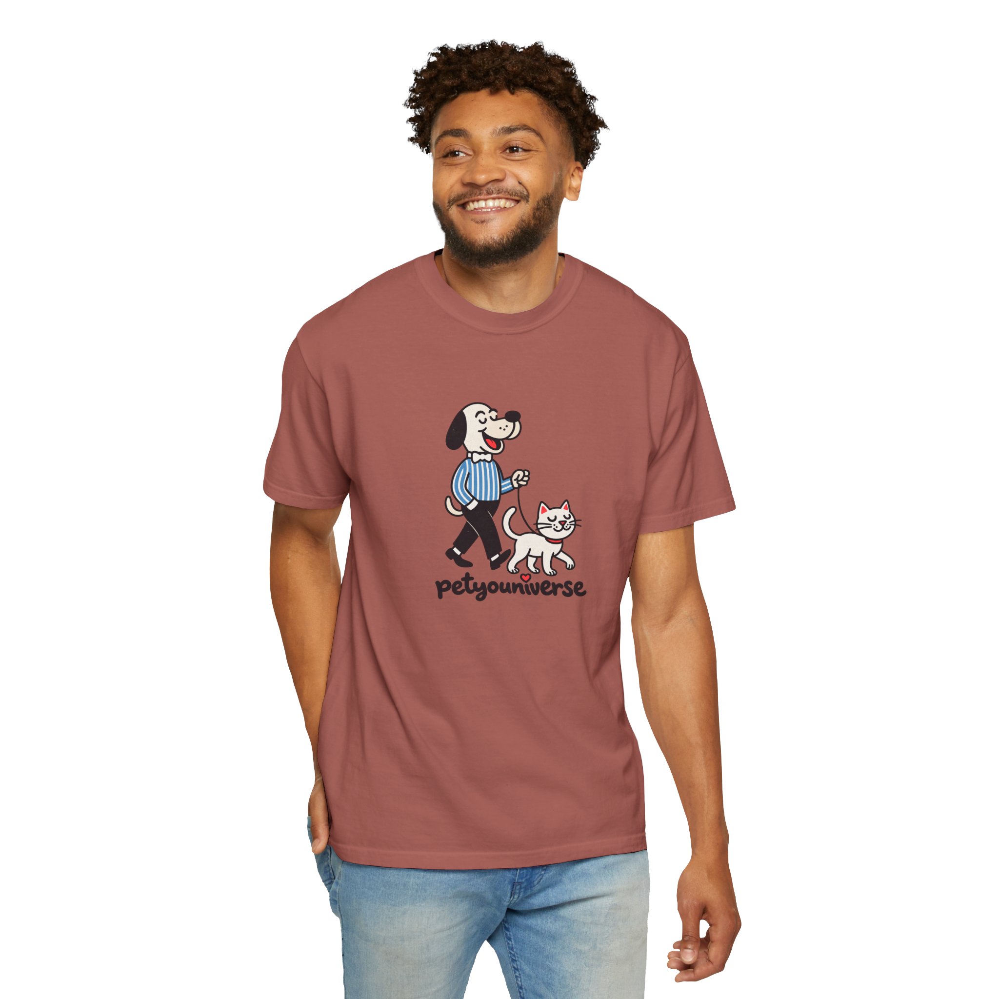 PetYouniverse Walking Dog & Cat Tee — Cute Retro Pet Graphic T-Shirt - Image 124