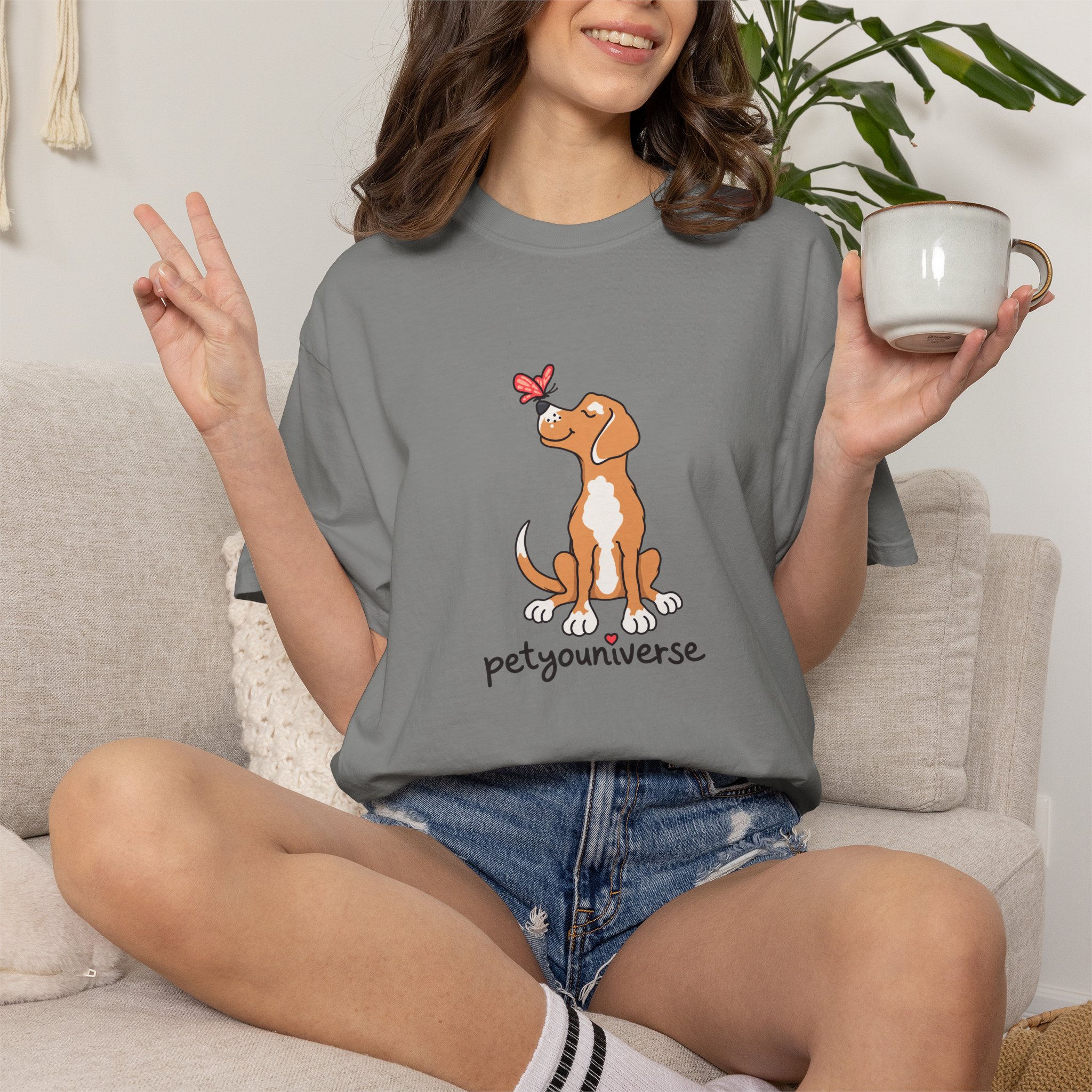 PetYoUniverse Cute Dog & Butterfly T‑Shirt - Image 75