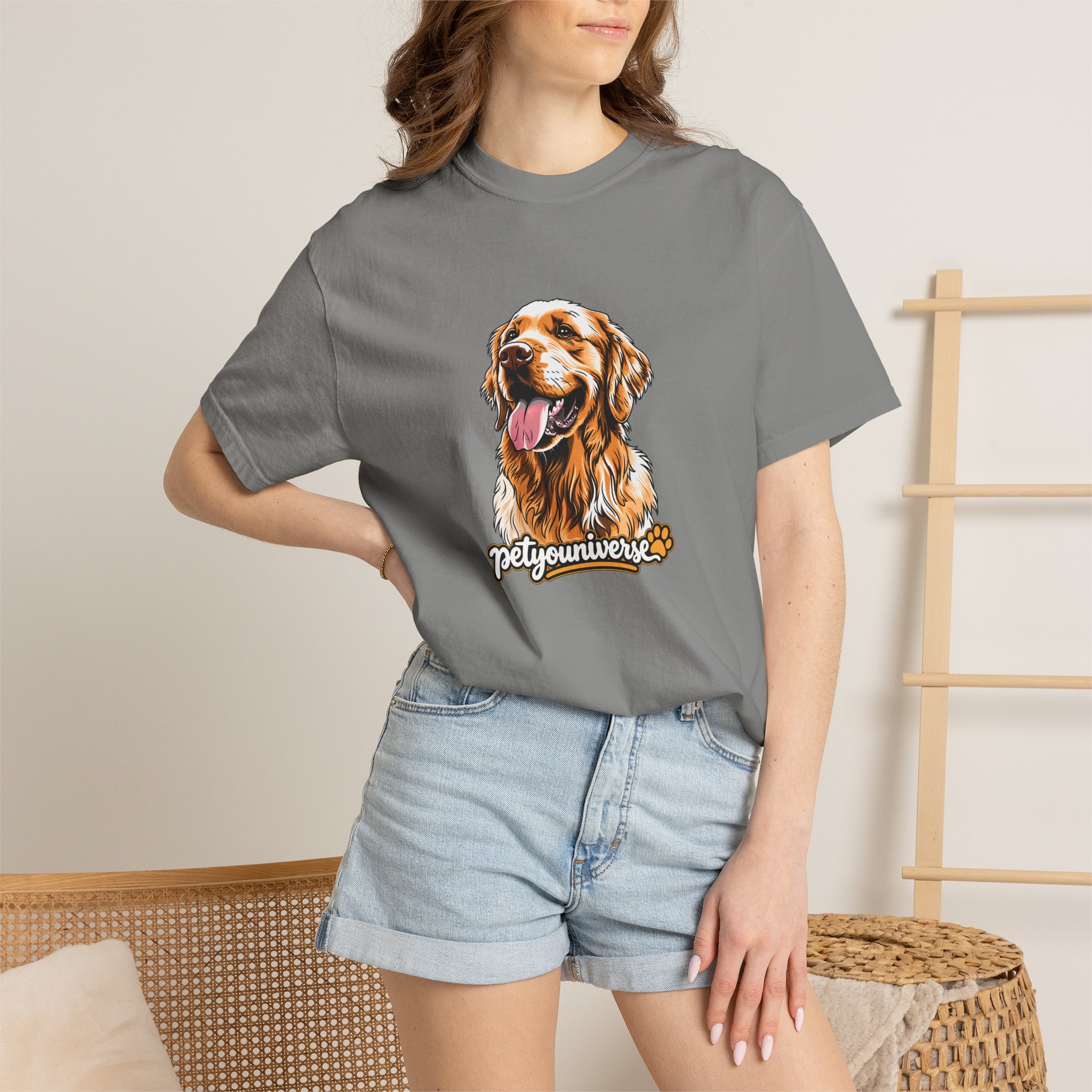 Dog Lover T-Shirt — Golden Retriever Portrait "PetYoUniverse" Graphic - Image 101