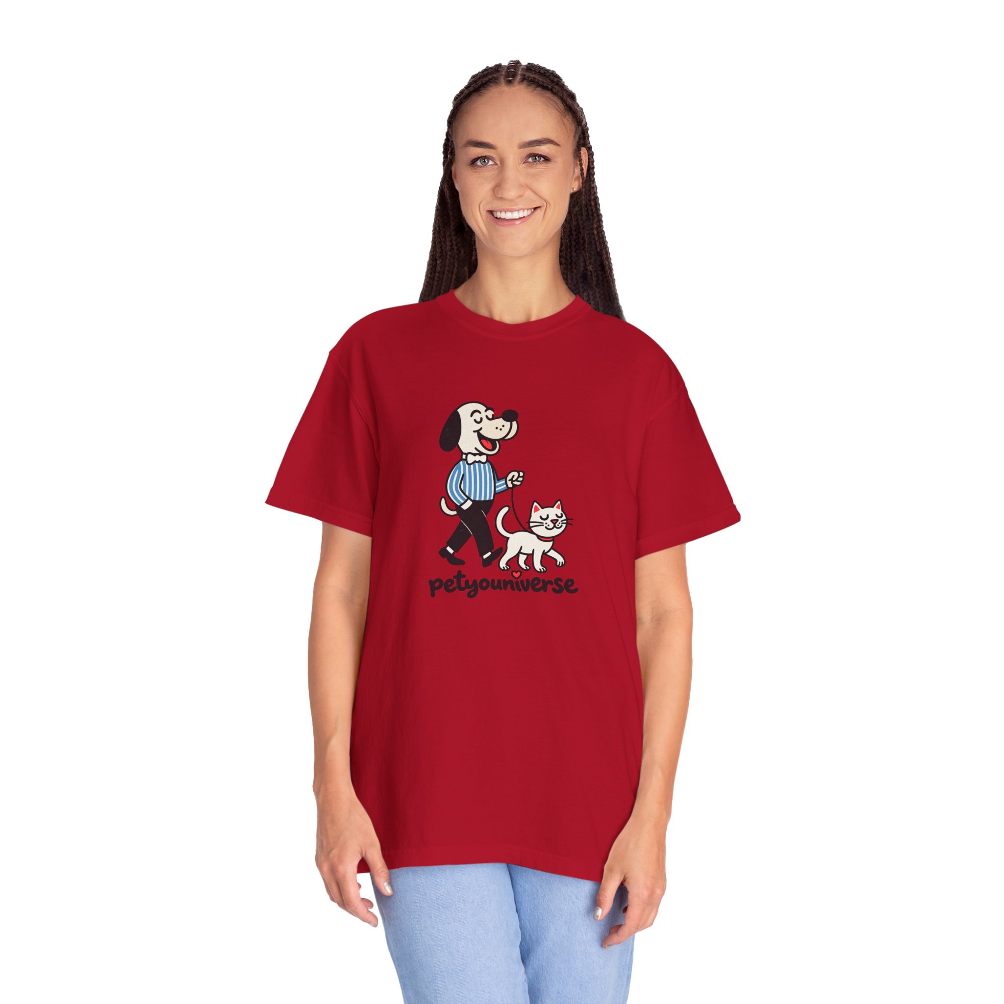 PetYouniverse Walking Dog & Cat Tee — Cute Retro Pet Graphic T-Shirt - Image 131