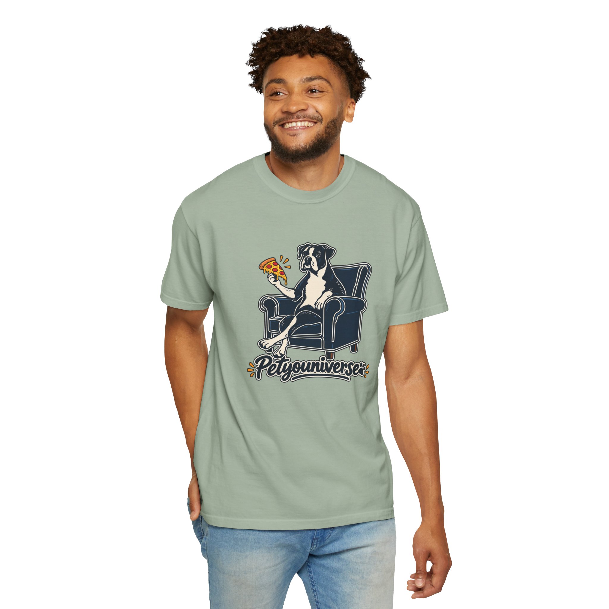 T-Shirt — PetYoUniverse Dog on Armchair with Pizza Graphic - Image 61