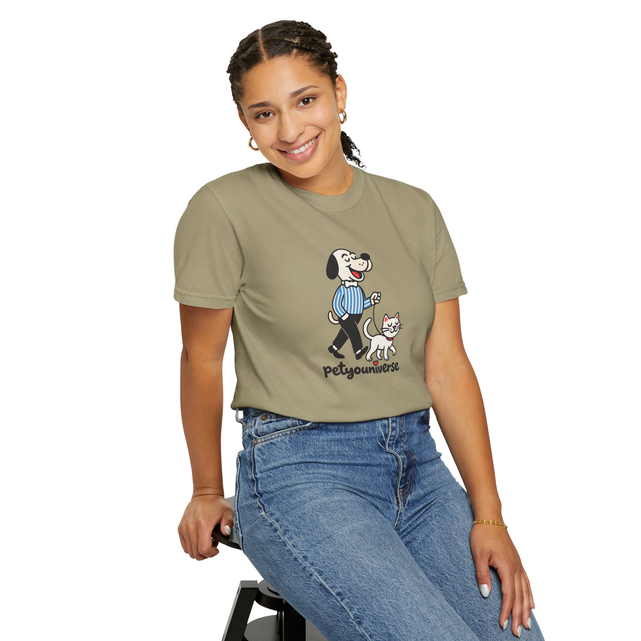 PetYouniverse Walking Dog & Cat Tee — Cute Retro Pet Graphic T-Shirt - Image 33