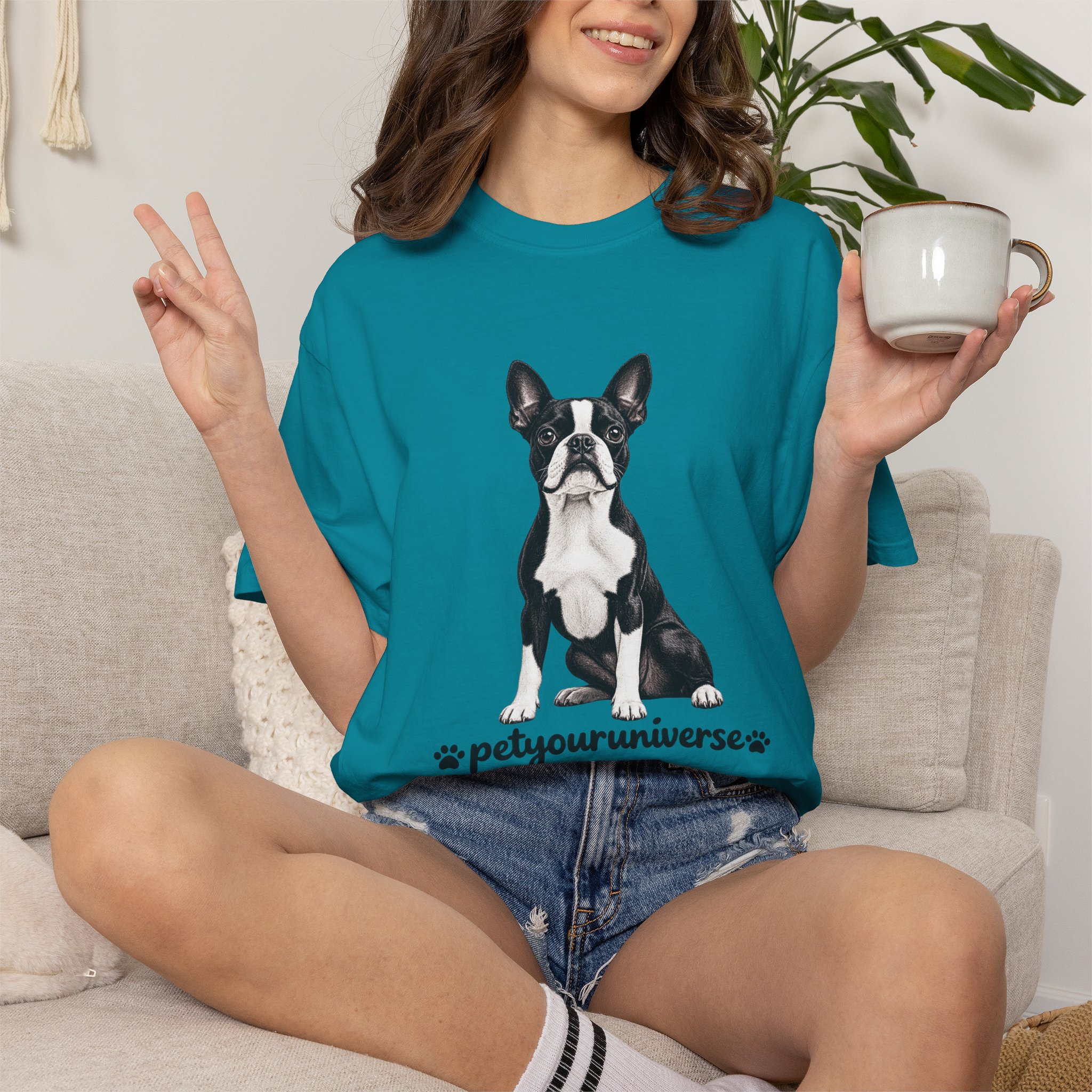 Boston Terrier Graphic T-Shirt — "PetYoUniverse" Dog Lover Tee - Image 84