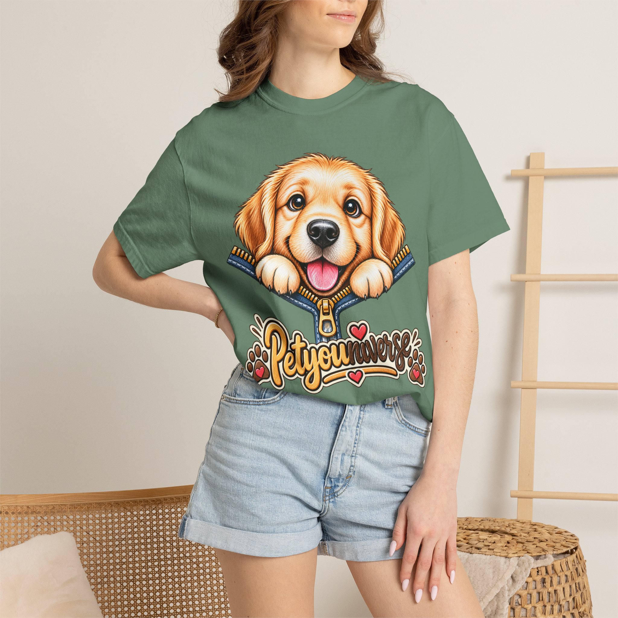 Golden Retriever Puppy "PetYoUniverse" T-Shirt - Image 83