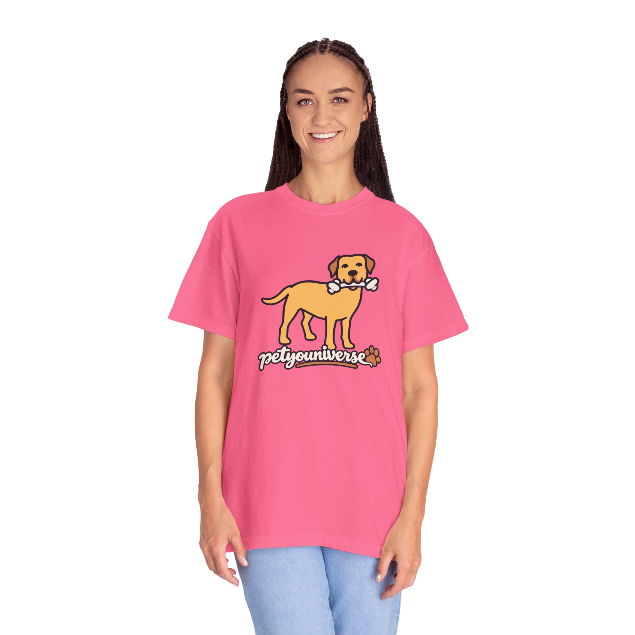 Dog Bone Graphic T-Shirt — "PetYoUniverse" Puppy Tee - Image 122