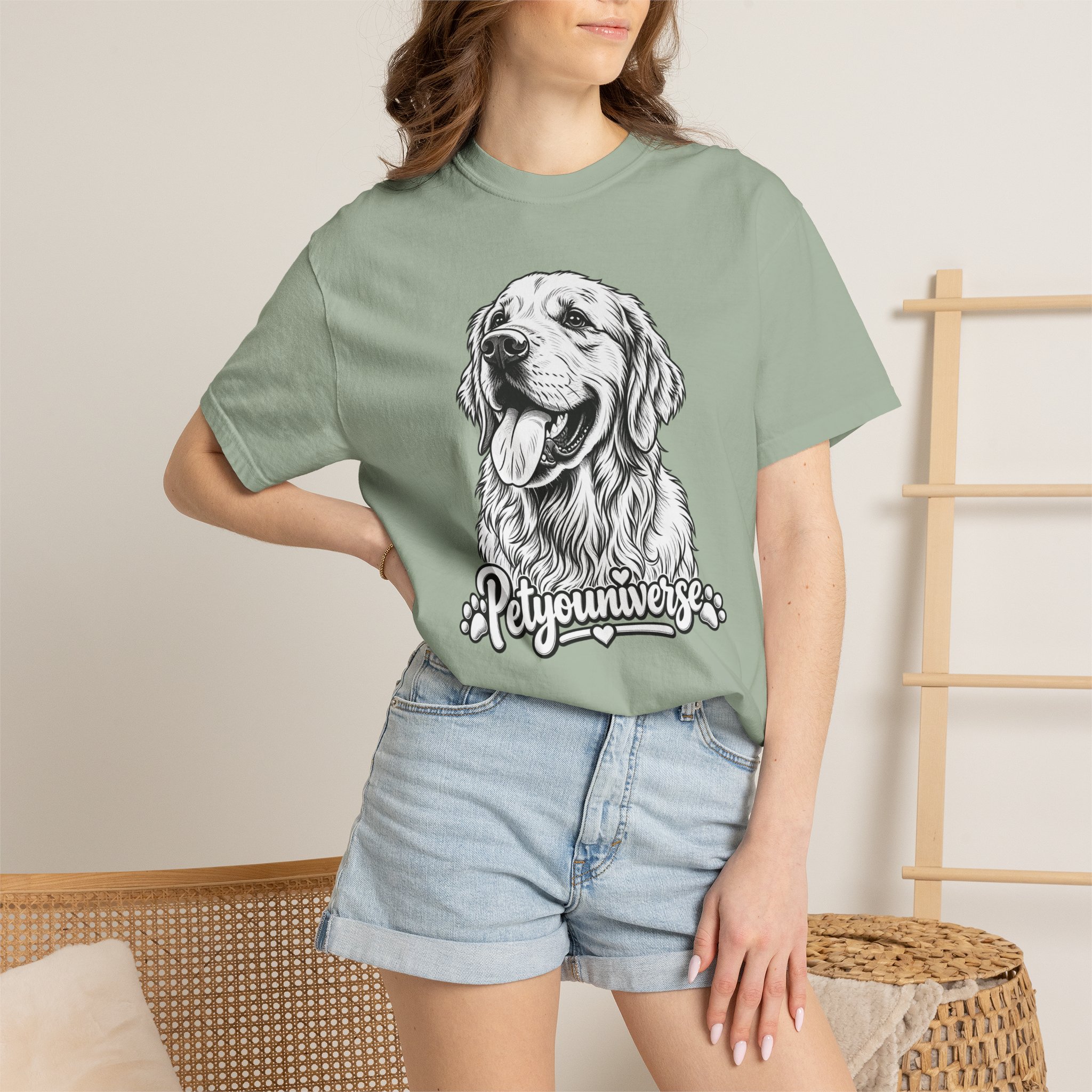 PetYoUniverse Golden Retriever Graphic T-Shirt — Cute Dog Portrait Tee - Image 47