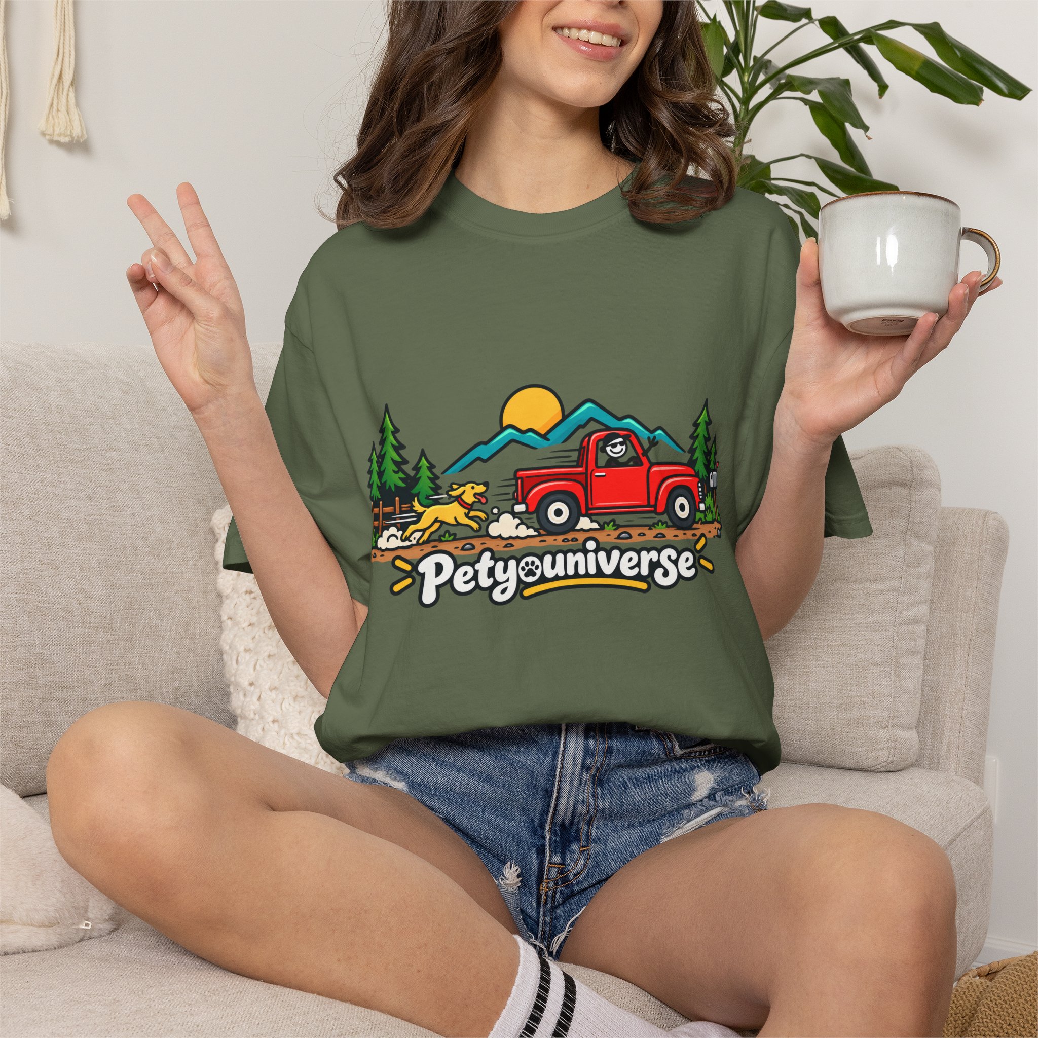 Petyuniverse Retro Truck & Dog Graphic T-Shirt - Image 39
