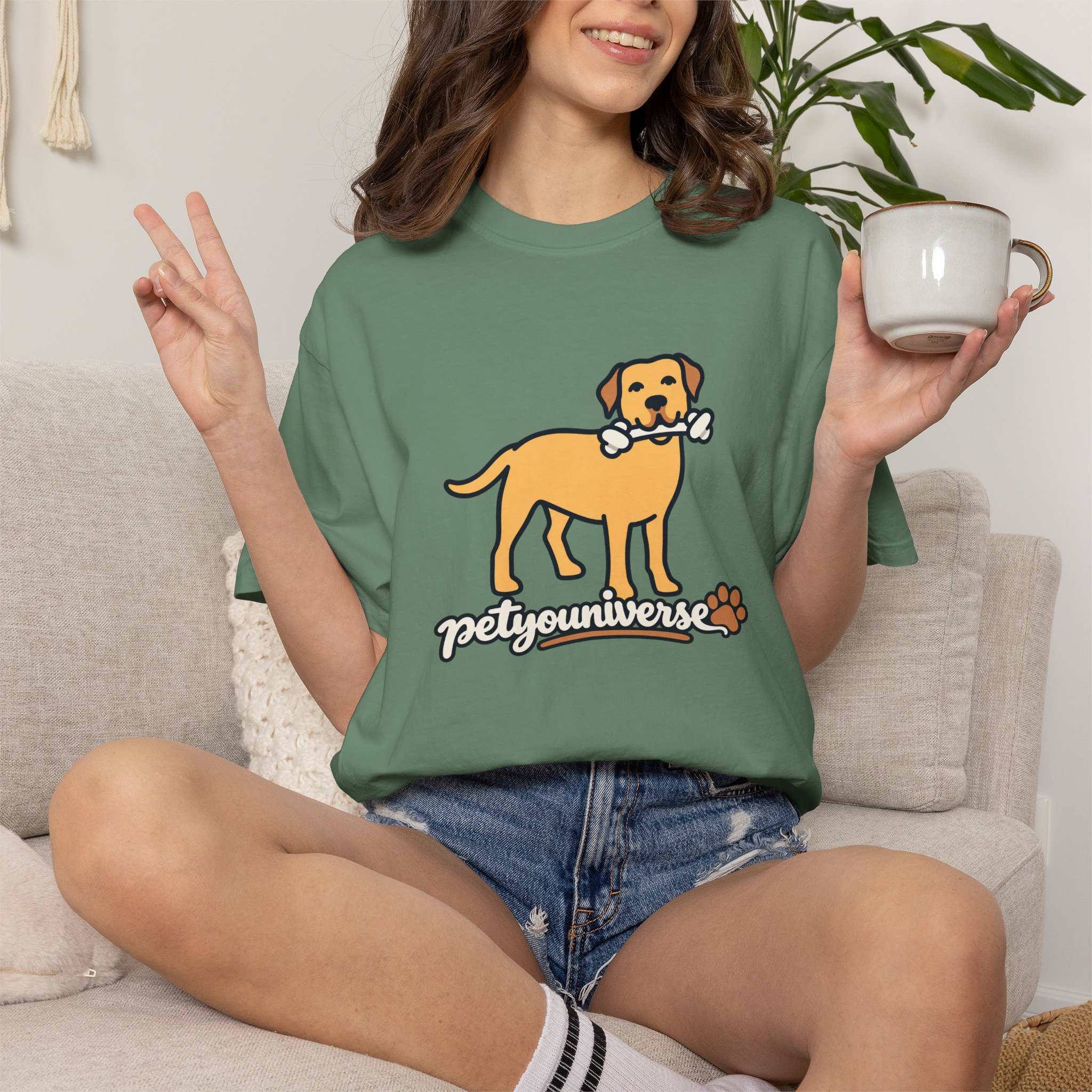 Dog Bone Graphic T-Shirt — "PetYoUniverse" Puppy Tee - Image 75