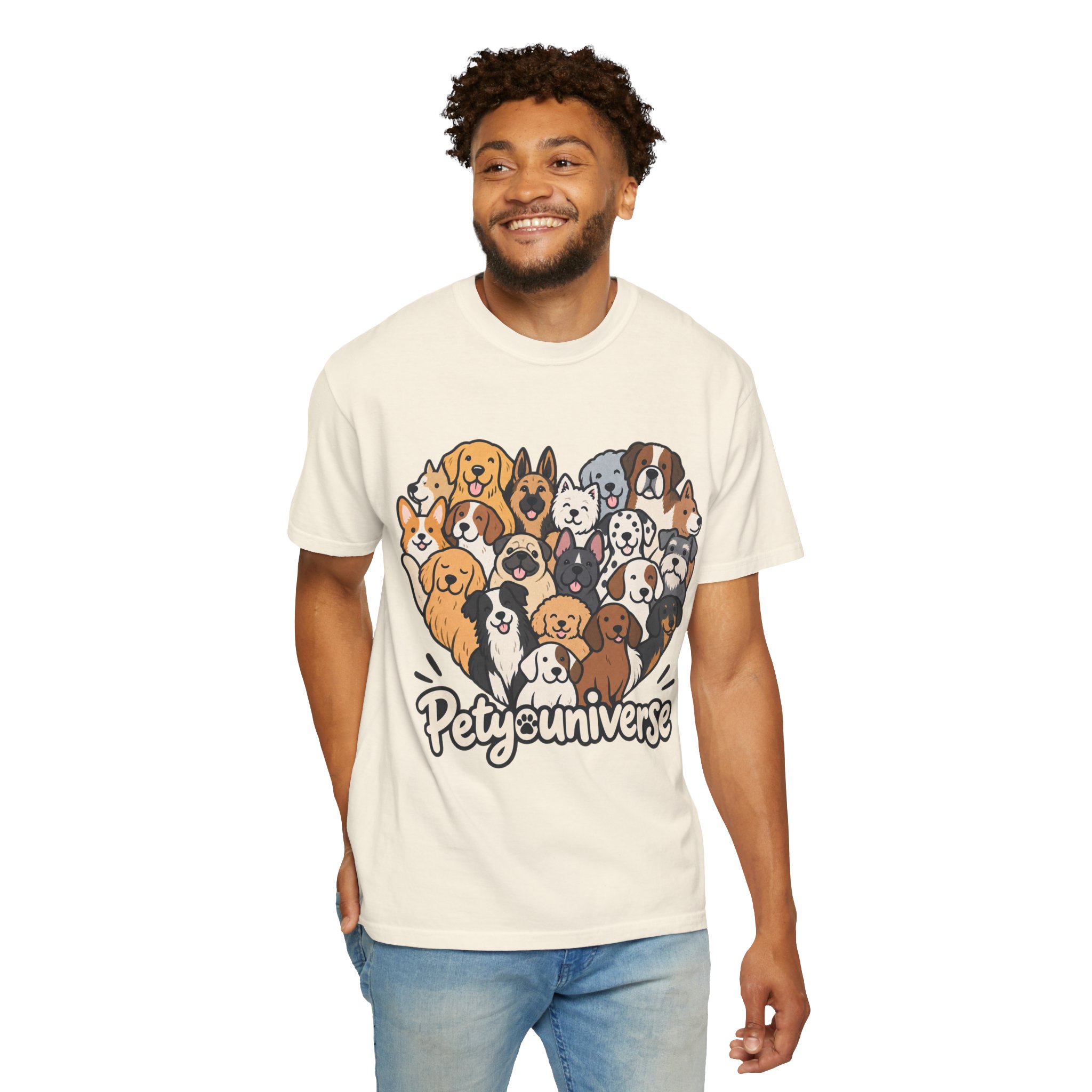 Dog Lover Cartoon T-Shirt — "Pety Universe" Graphic Tee - Image 28