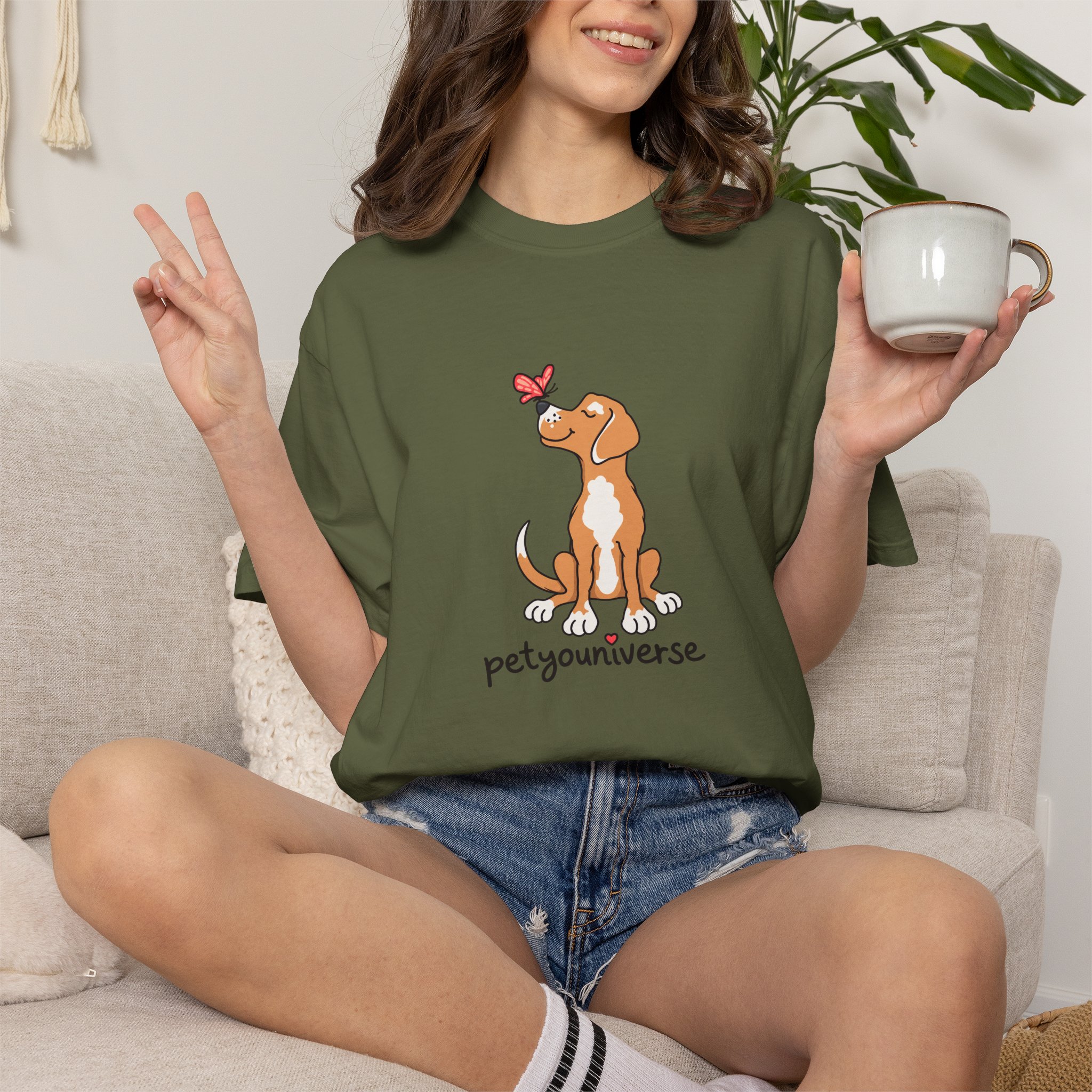 PetYoUniverse Cute Dog & Butterfly T‑Shirt - Image 39
