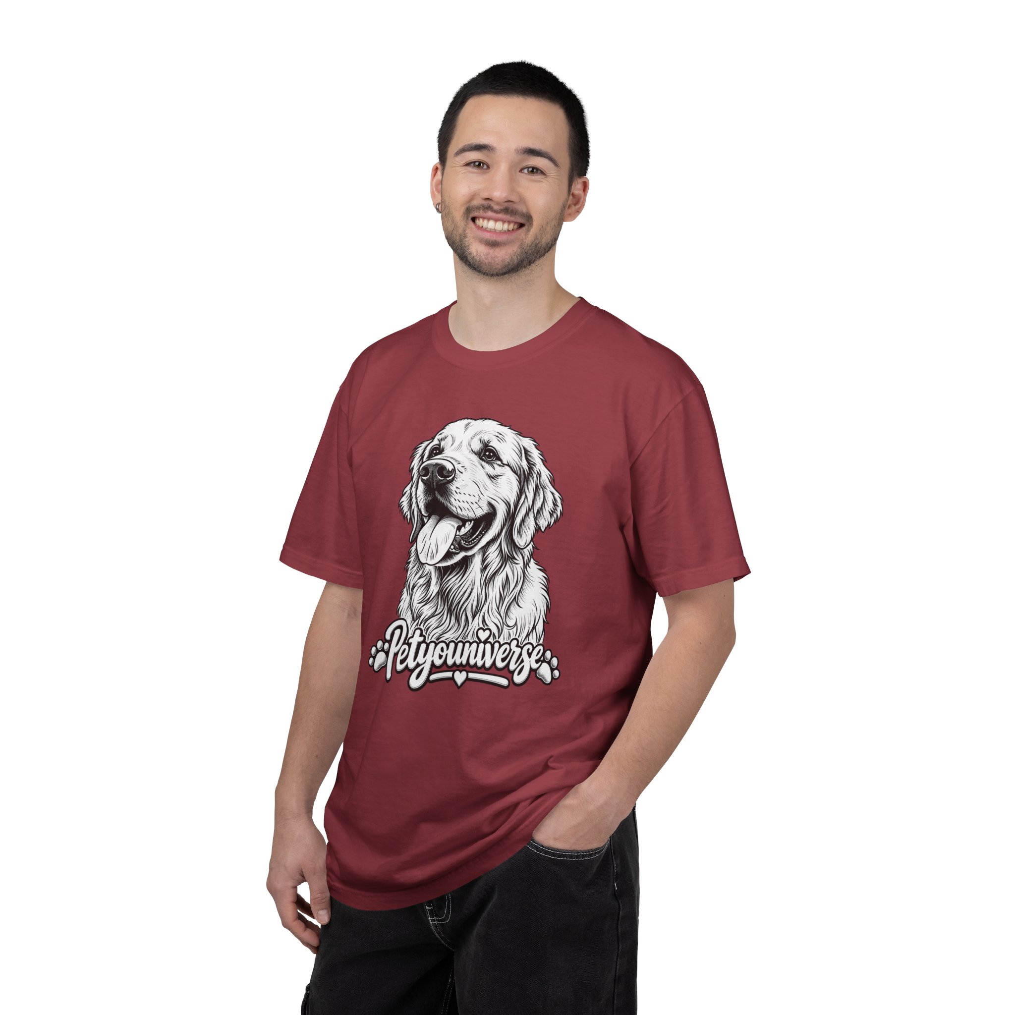 PetYoUniverse Golden Retriever Graphic T-Shirt — Cute Dog Portrait Tee - Image 112