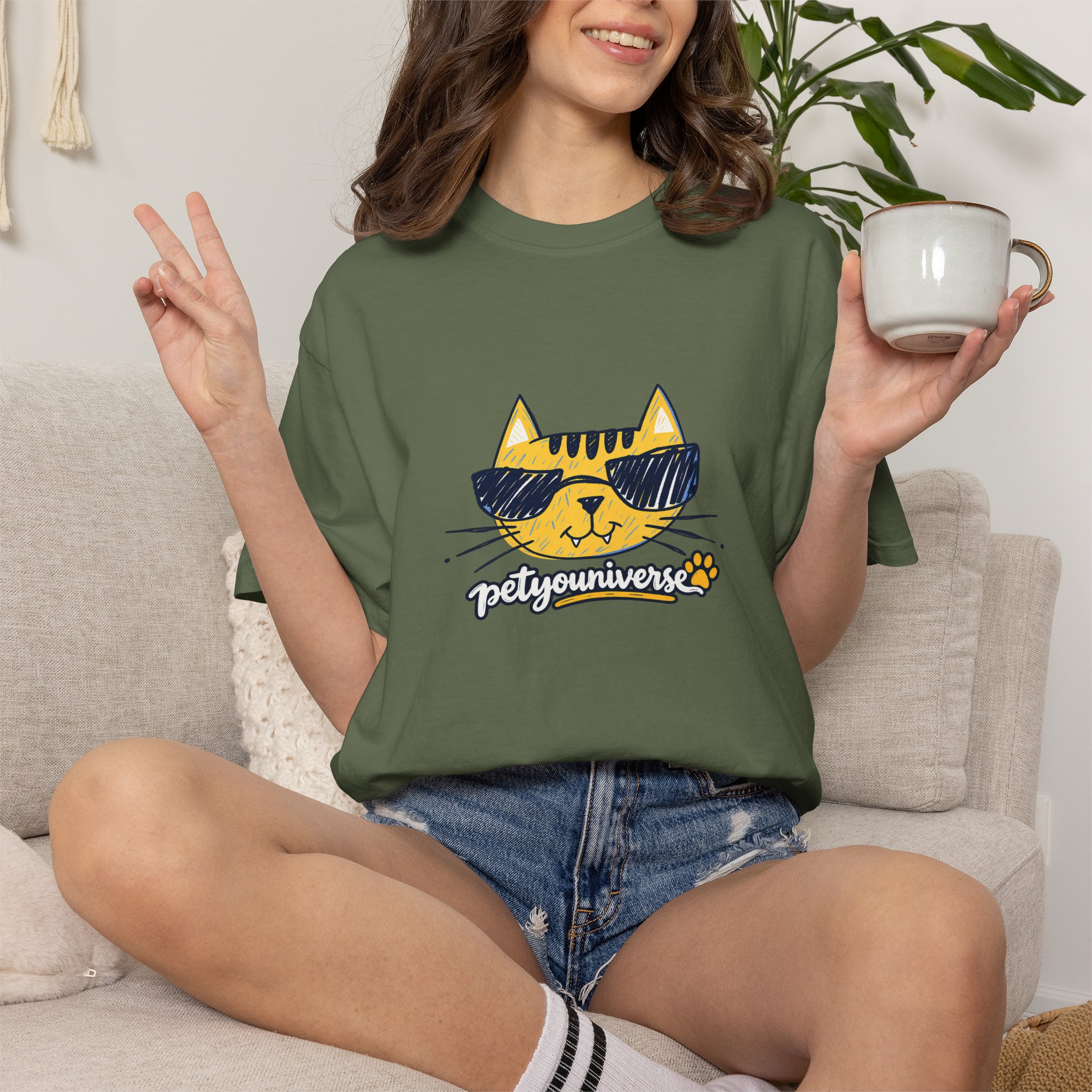Cool Cat Sunglasses T‑Shirt — 'Purrfectly Awesome' Graphic Tee for Cat Lovers - Image 57